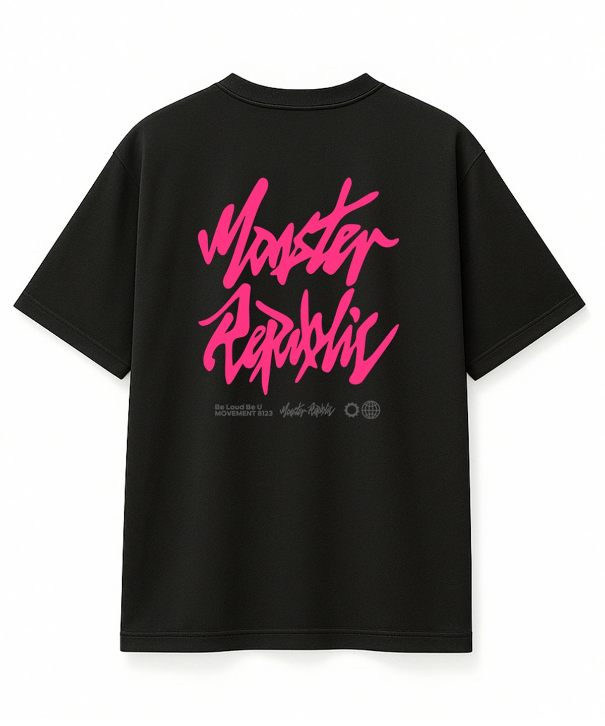 몬스터리퍼블릭(MONSTER REPUBLIC) 어센틱 로고 핑크 티셔츠 블랙_8123
