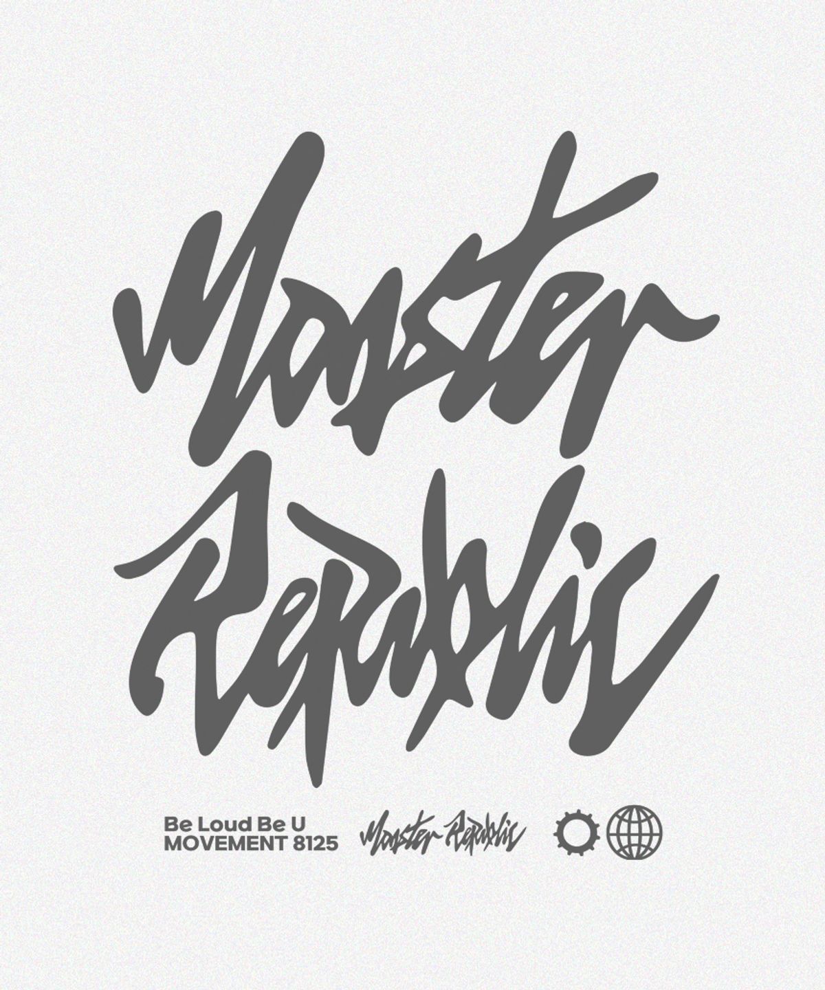 몬스터리퍼블릭(MONSTER REPUBLIC) 어센틱 로고 다크그레이 티셔츠 화이트_8125
