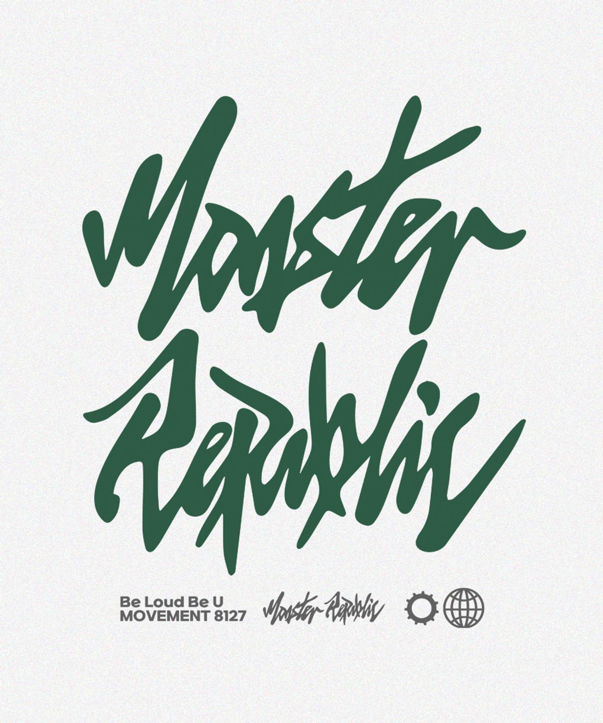 몬스터리퍼블릭(MONSTER REPUBLIC) 어센틱 로고 딥그린 티셔츠 화이트_8127