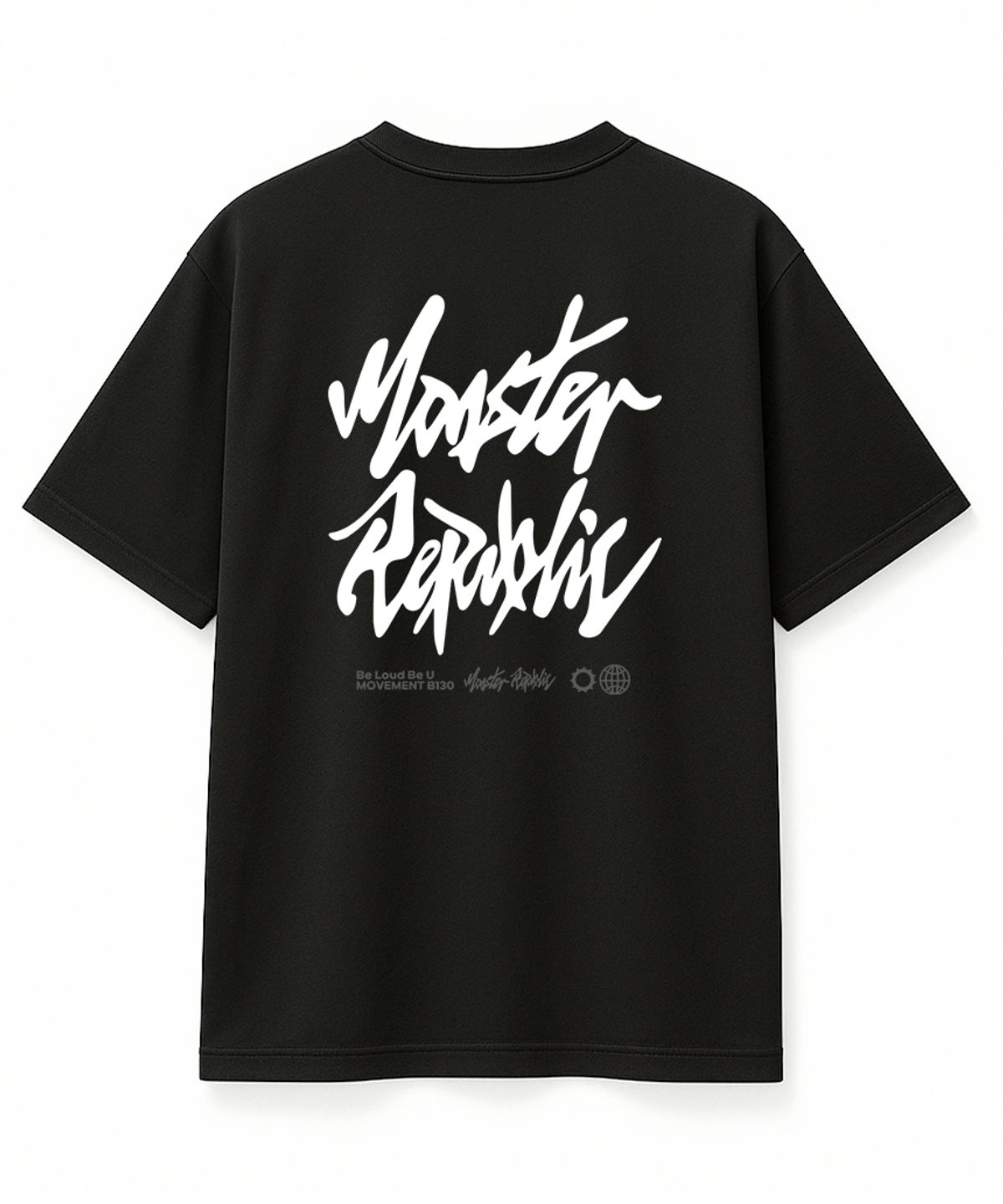 몬스터리퍼블릭(MONSTER REPUBLIC) 어센틱 로고 화이트 티셔츠 블랙_B130
