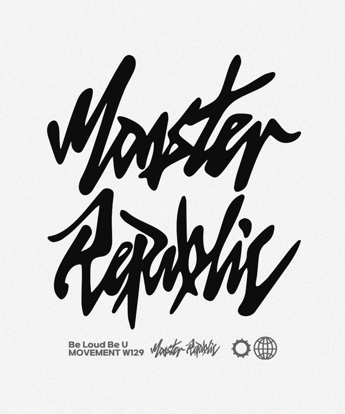 몬스터리퍼블릭(MONSTER REPUBLIC) 어센틱 로고 블랙 티셔츠 화이트_W129