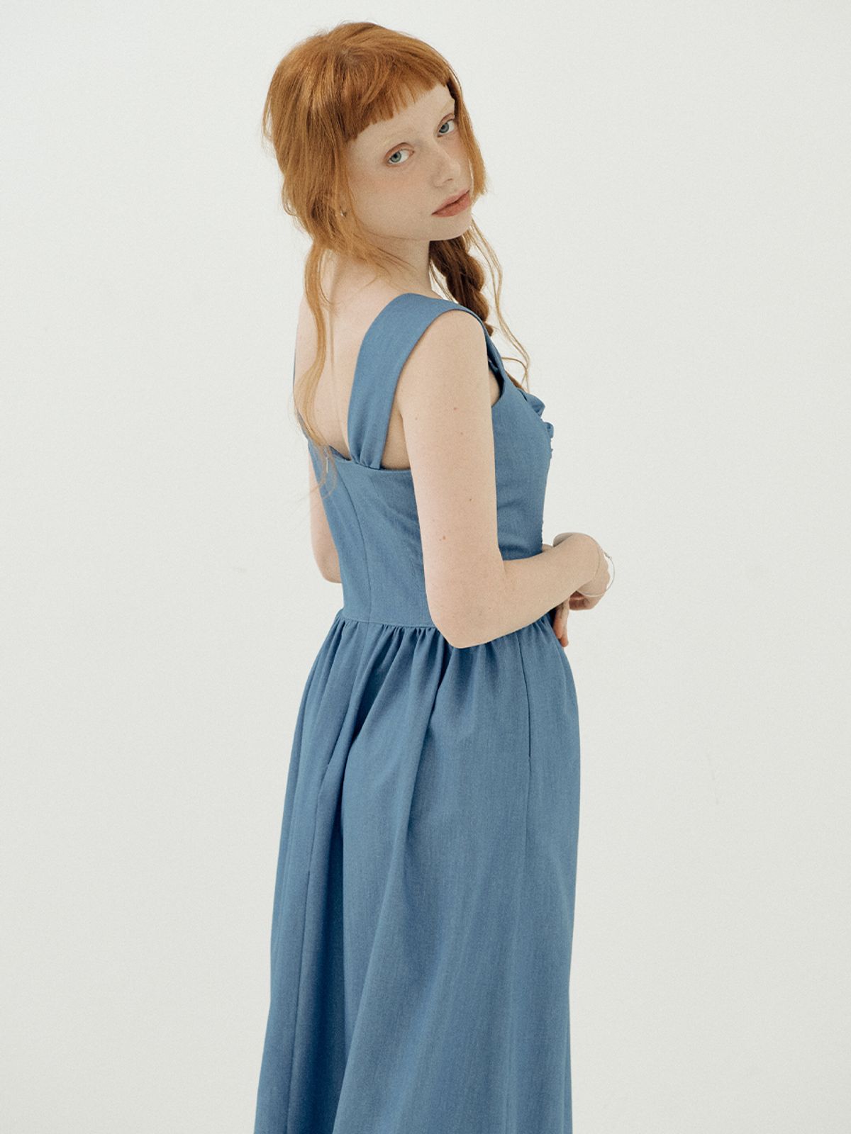 비아락테아(VIA LACTEA) Denim Shirring Dress