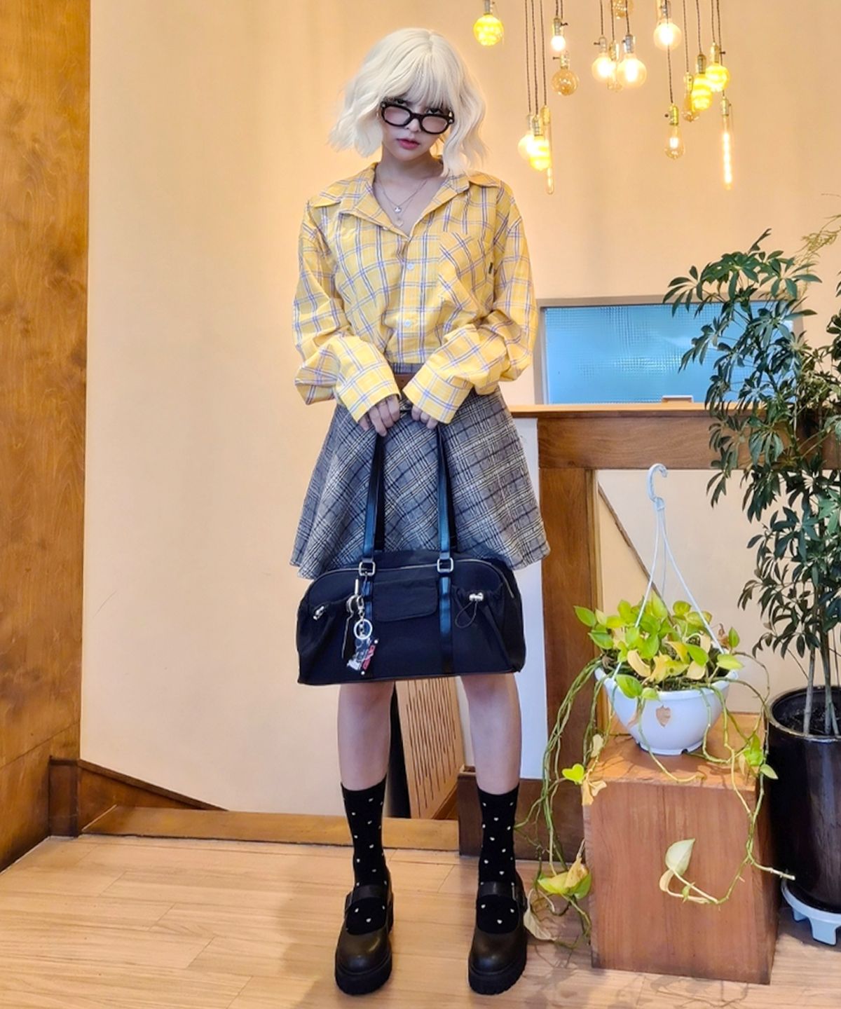 크림소다랩(CREAM SODA LAB) 빈티지 타탄 오버핏 플란넬 셔츠