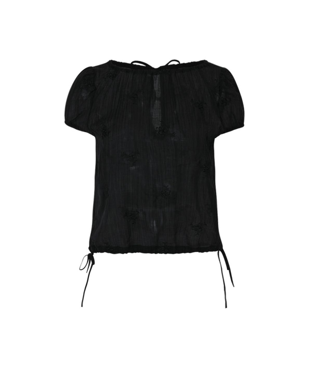 루루서울(LOULOUSEOUL) Flower String Blouse (Black)