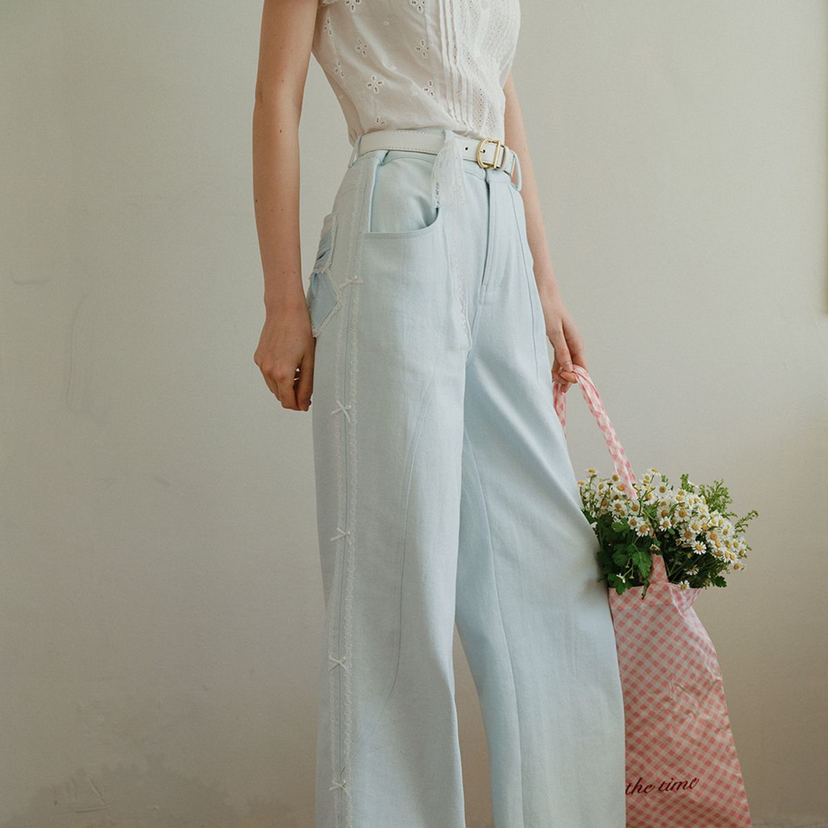 쎄무아듀(CEST MOIDEW) Cest_Ribbon lace wide pants