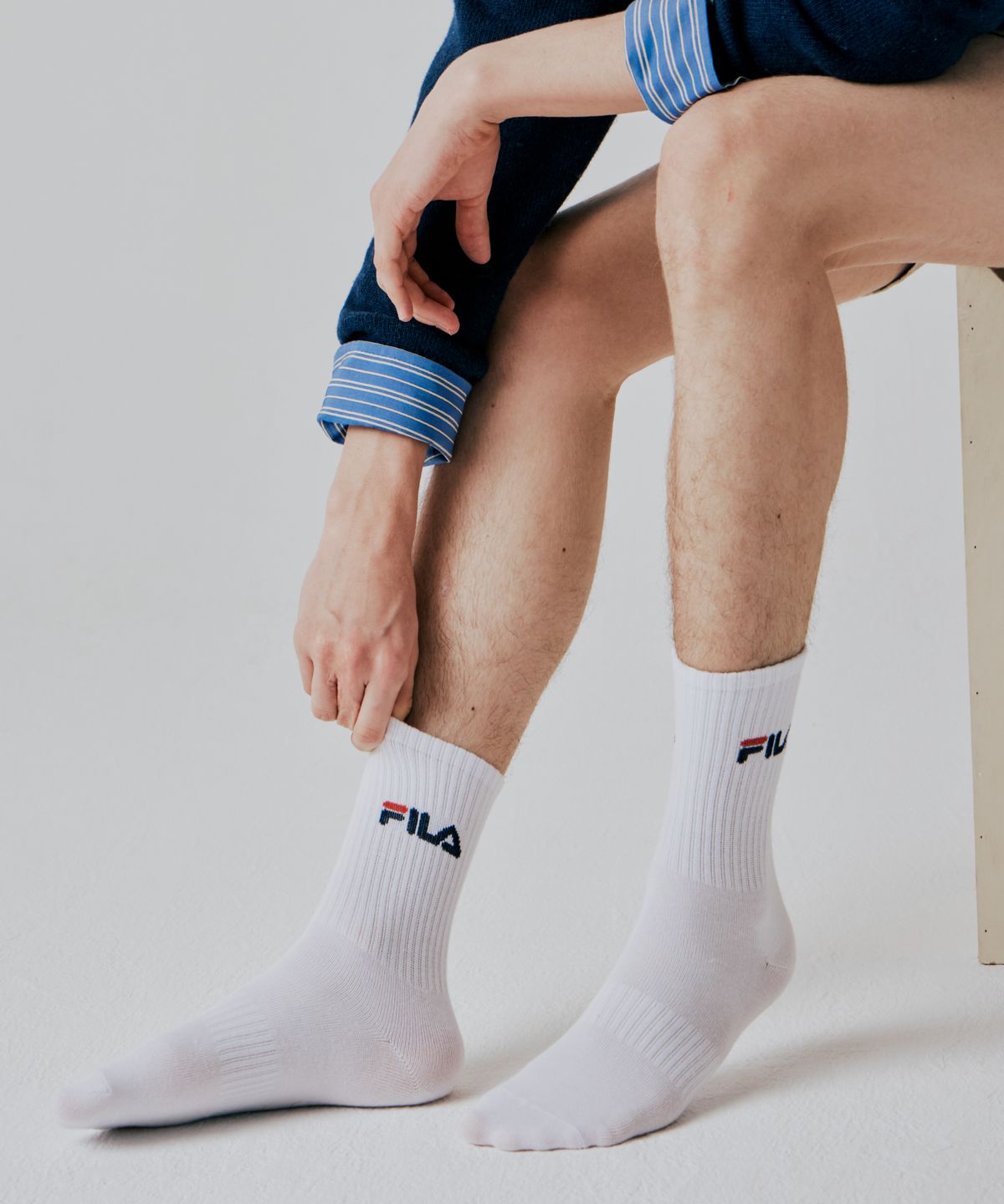 휠라 골프(FILA GOLF) 솔리드 양말 5족 세트 (3colors)