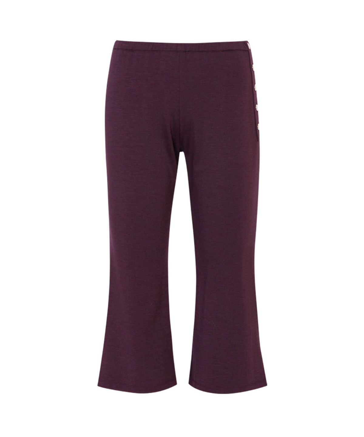 루루서울(LOULOUSEOUL) Button Capri Pants (Purple)