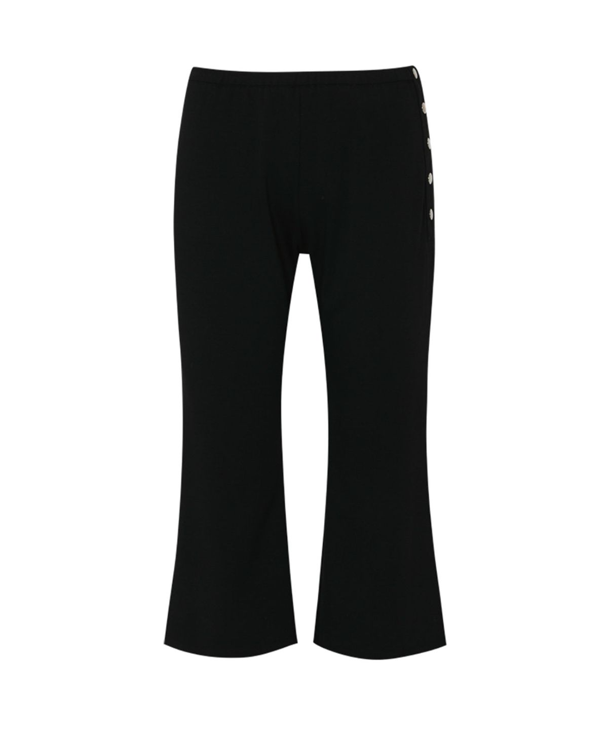 루루서울(LOULOUSEOUL) Button Capri Pants (Black)