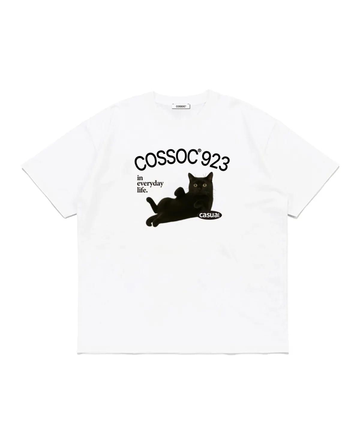 코소(COSO) COSSOC 923 캣 하프 티셔츠 (WHITE)