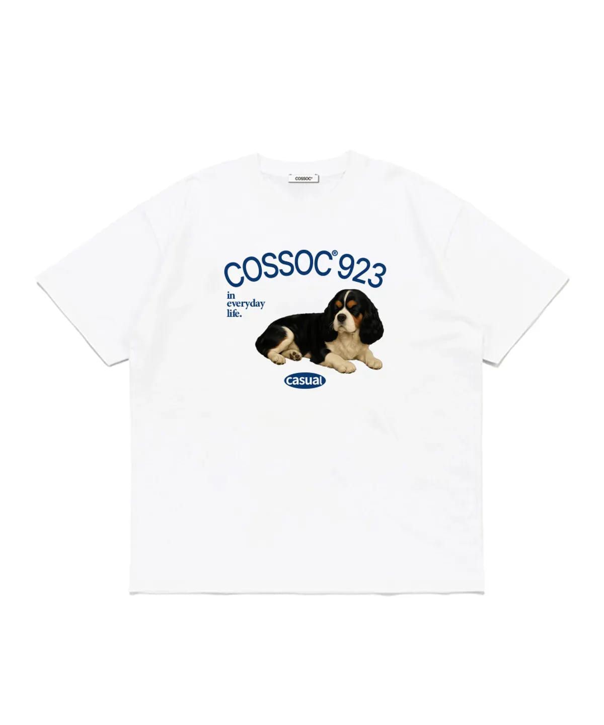 코소(COSO) COSSOC 923 도그 하프 티셔츠 (WHITE)