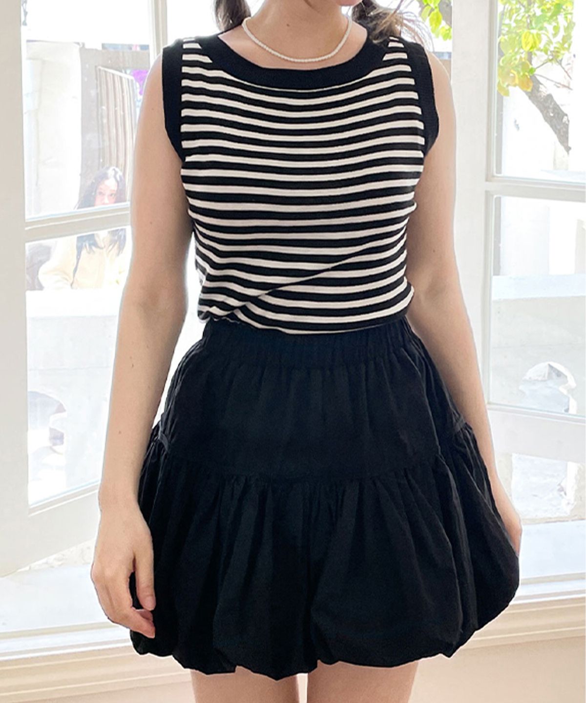 슬로우롤리(SLOWLOLLI) Striped knit sleeveless_3 Colors