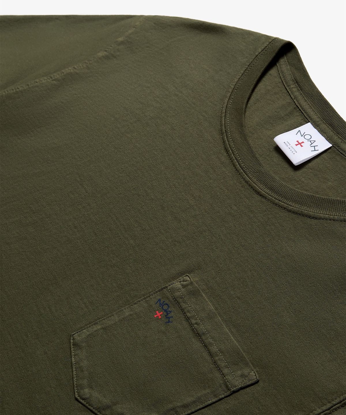 노아(NOAH) (U) 코어 로고 포켓 티 아미 그린 CORE LOGO POCKET TEE ARMY GREEN