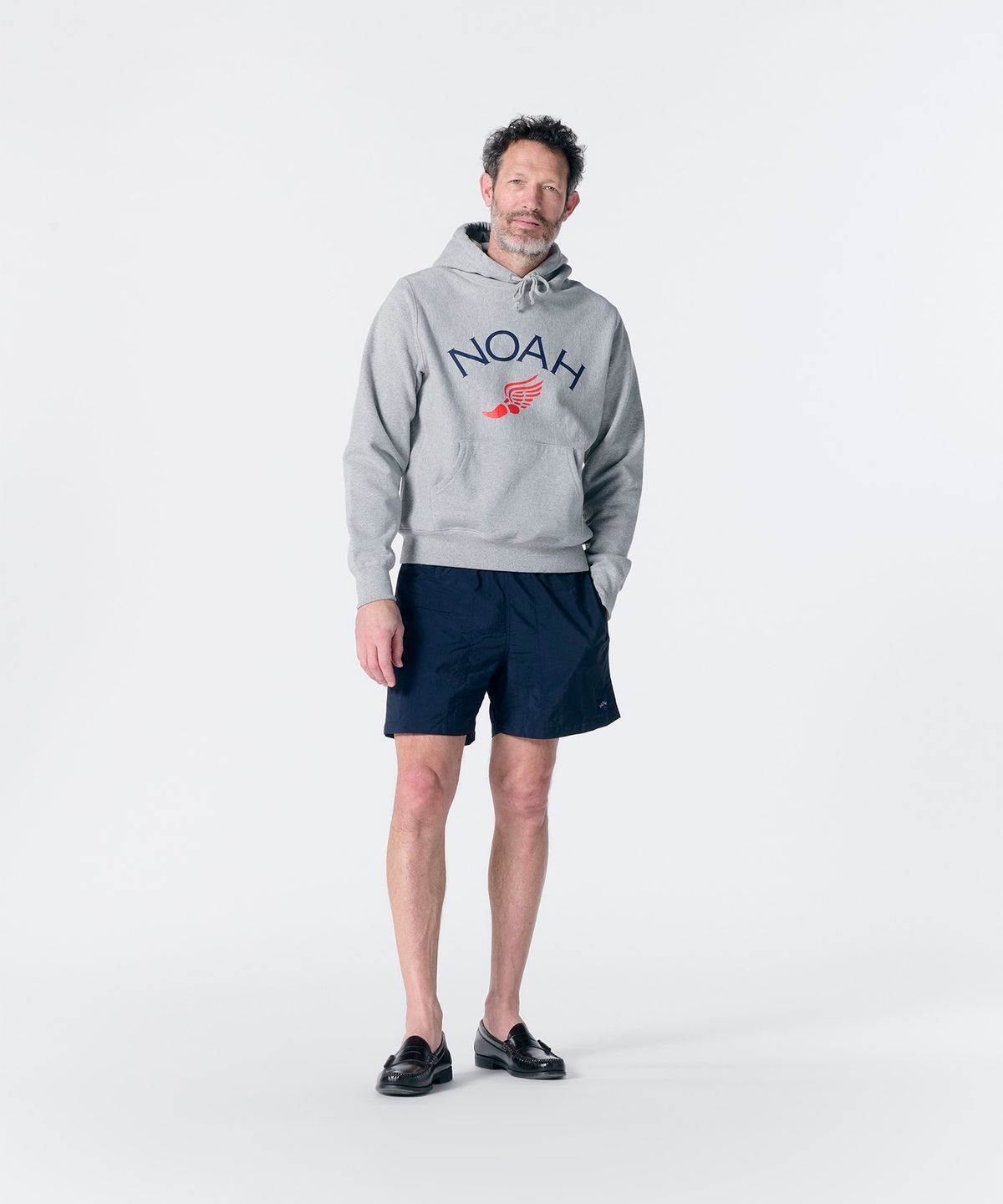노아(NOAH) (U) 윙 풋 코어 로고 후디 헤더 그레이 WING FOOT CORE LOGO HOODIE HEATHER GREY