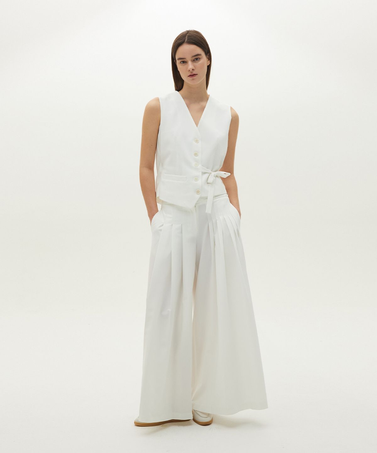 므아므(MMAM) Layered pin tuck slacks