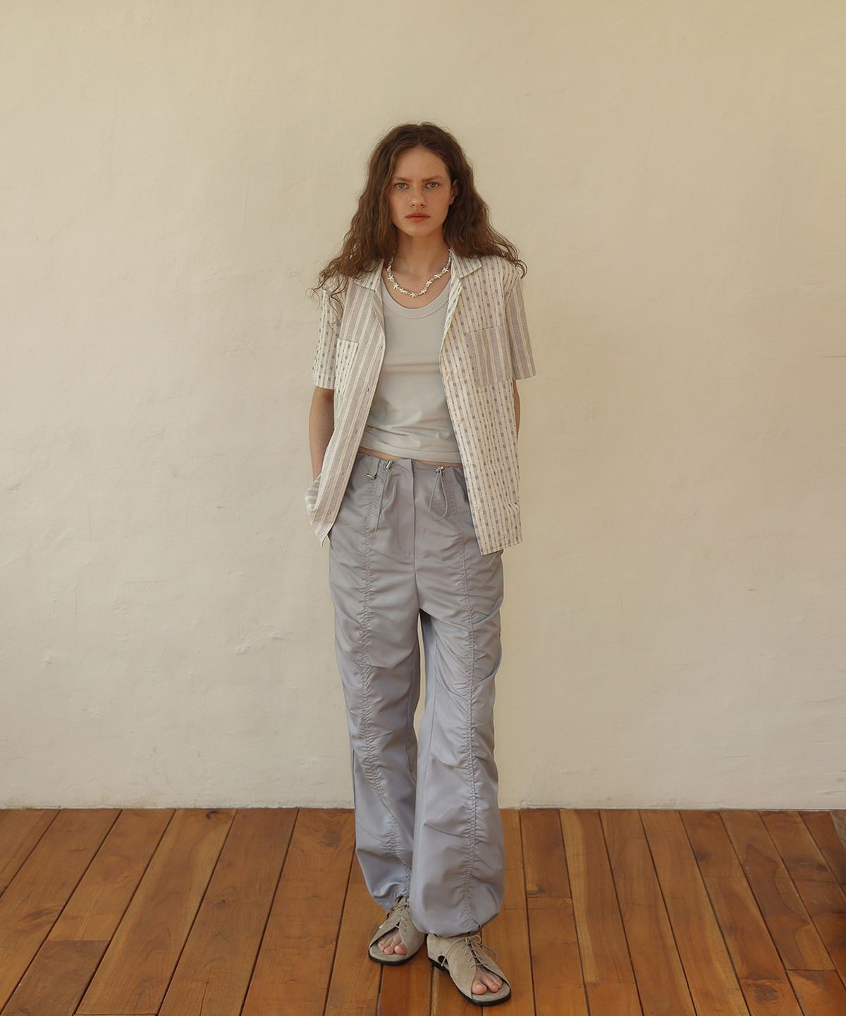 아우로(OURO) NYLON STRING JOGGER PANTS [ LAVENDER ]