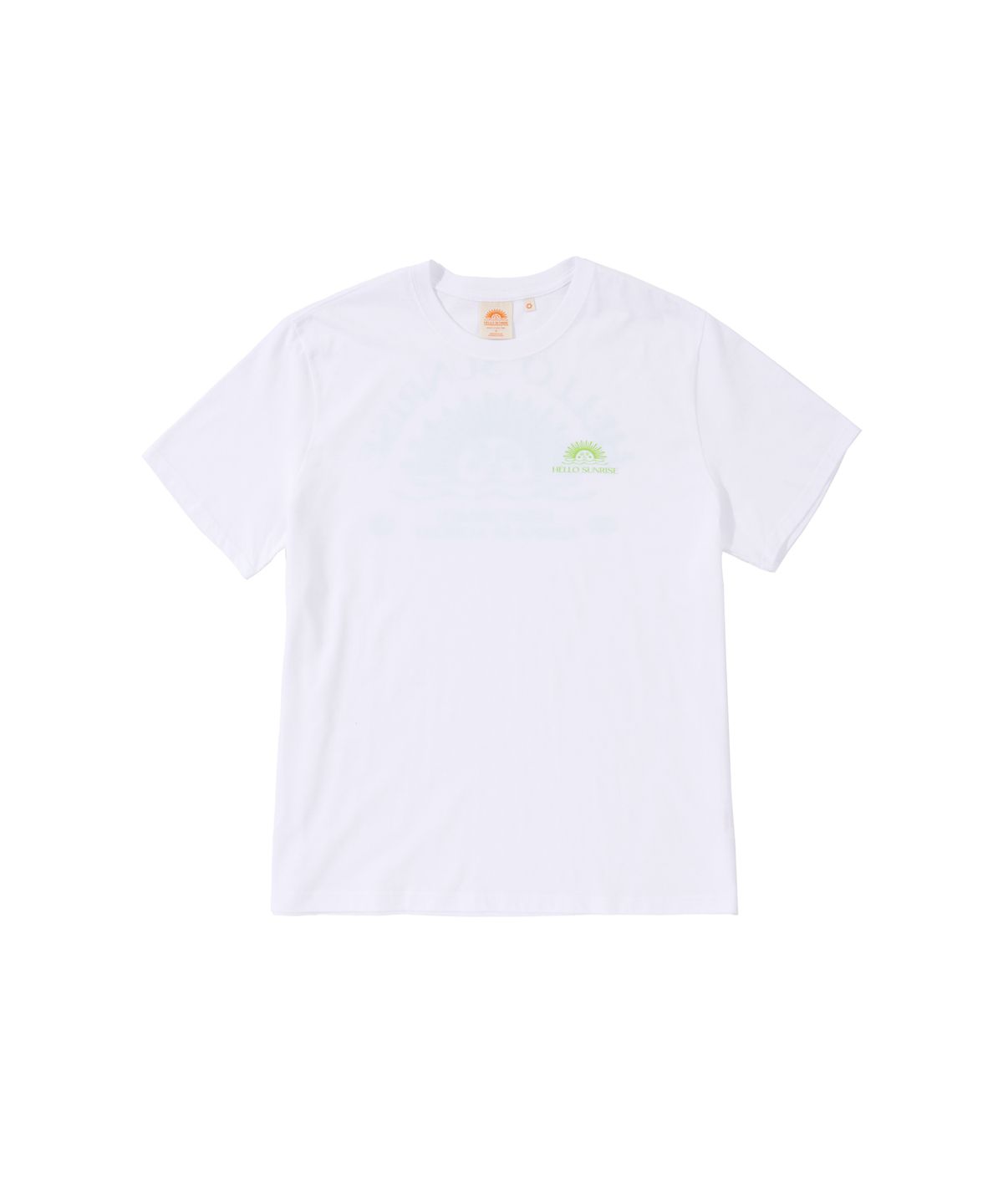 헬로 선라이즈(HELLO SUNRISE) Mini OG Logo Tee_White & Lime