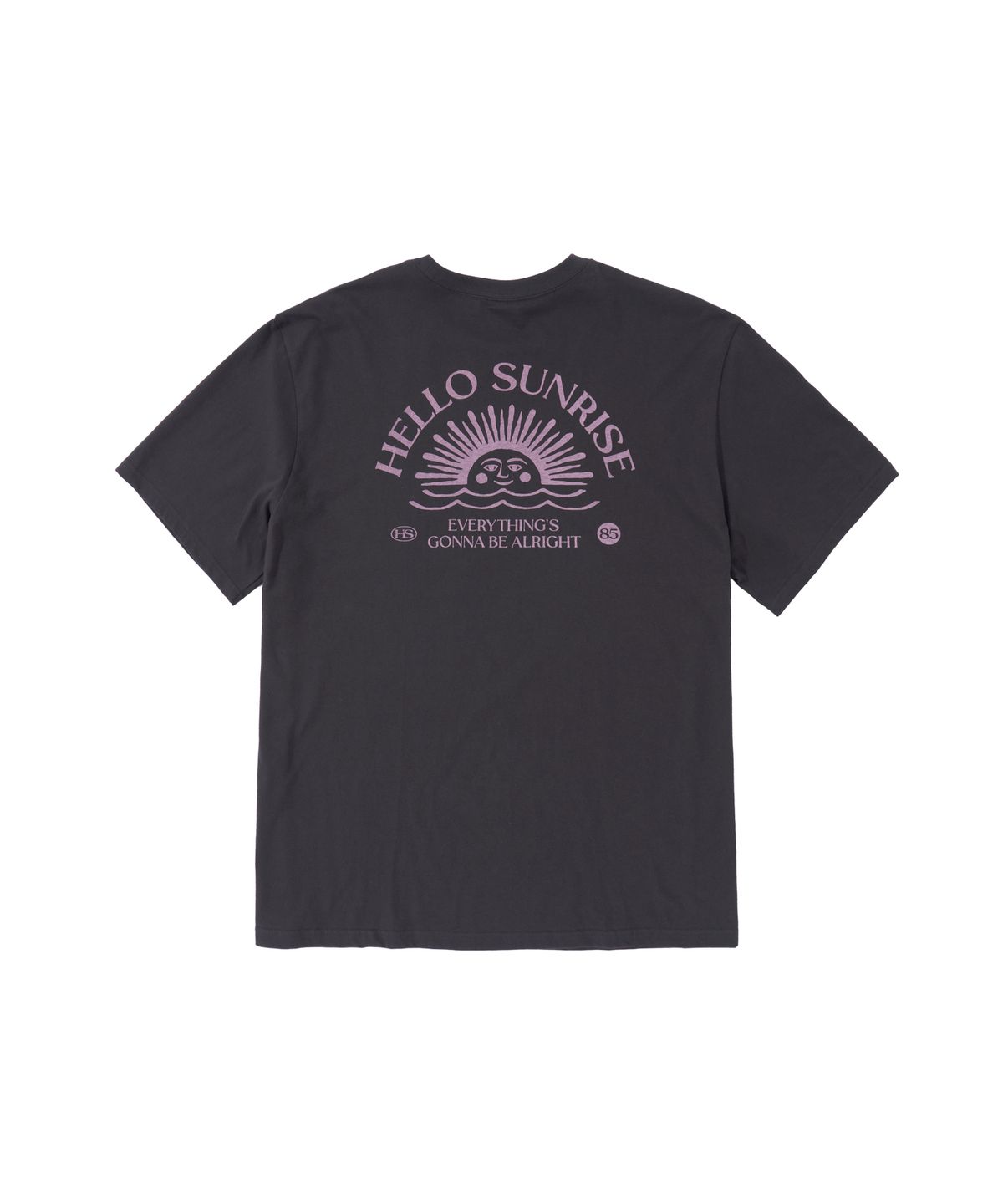 헬로 선라이즈(HELLO SUNRISE) Mini OG Logo Tee_Charcoal & Pink