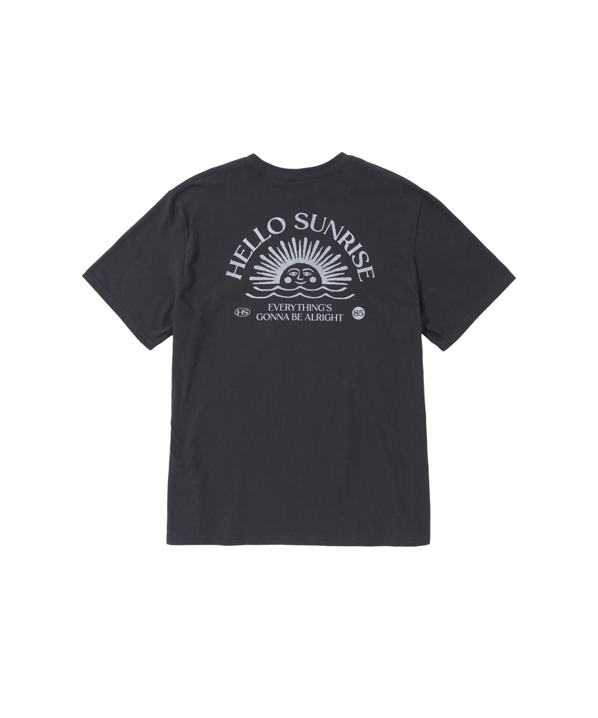 헬로 선라이즈(HELLO SUNRISE) Mini OG Logo Tee_Charcoal & White