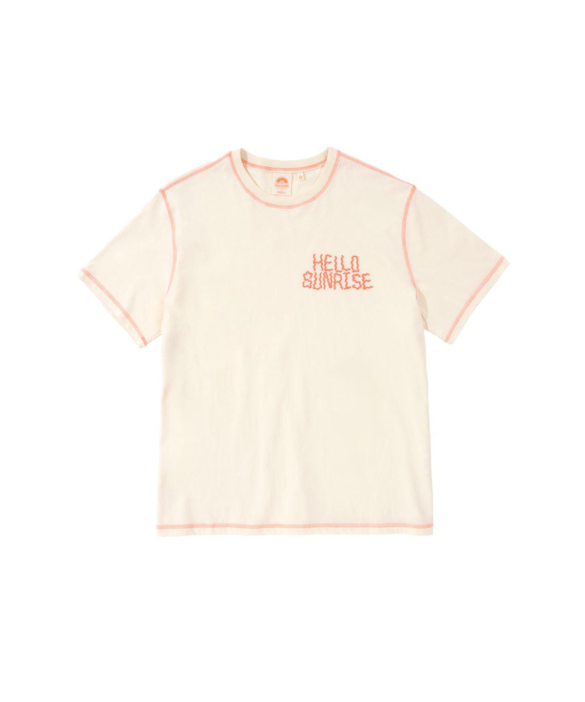헬로 선라이즈(HELLO SUNRISE) HS Doodle Typo Stitch Tee_Cream
