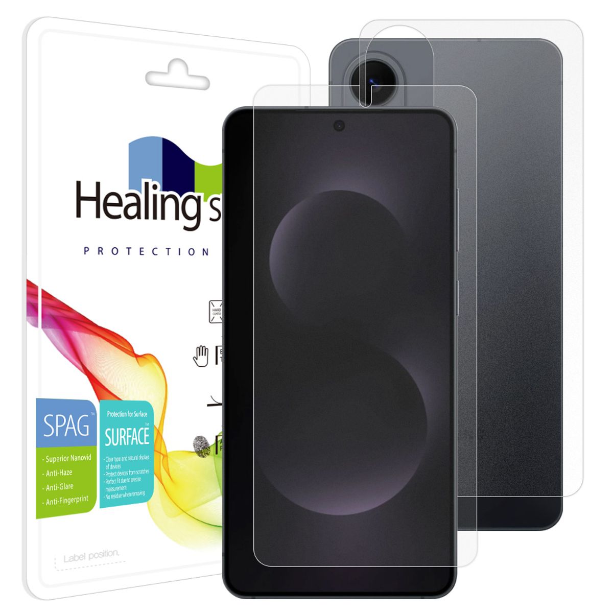 힐링쉴드(HEALINGSHIELD) 갤럭시S25 엣지 슈페리어 저반사 액정보호필름 1매 후면1매
