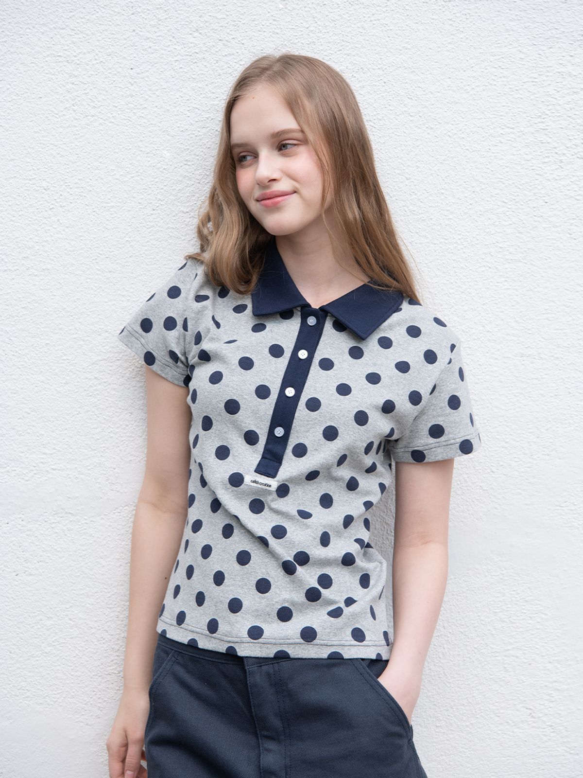 오피쉬(OAFISH) DOT PK T-SHIRT, MELANGE