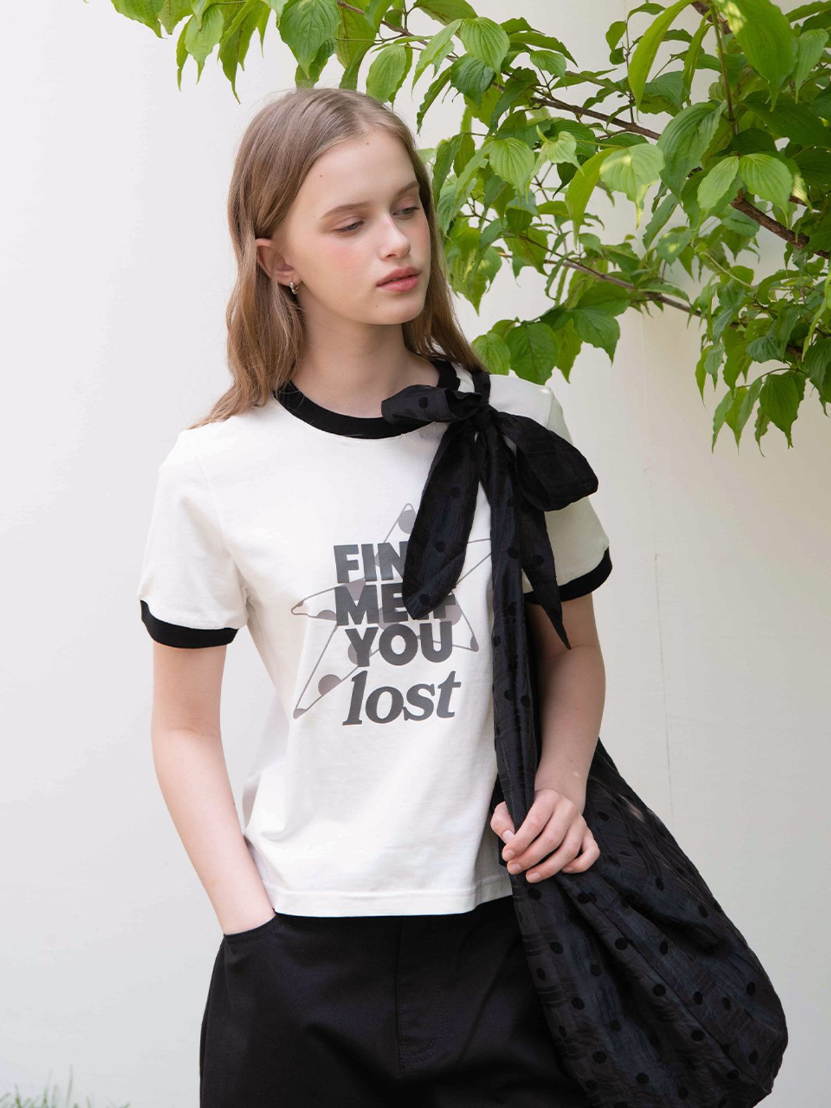 오피쉬(OAFISH) FIND RINGER T-SHIRT, WHITE
