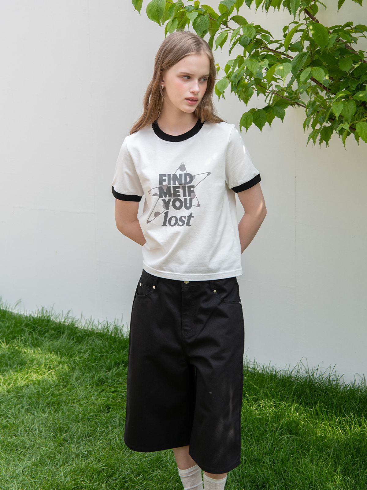 오피쉬(OAFISH) FIND RINGER T-SHIRT, WHITE