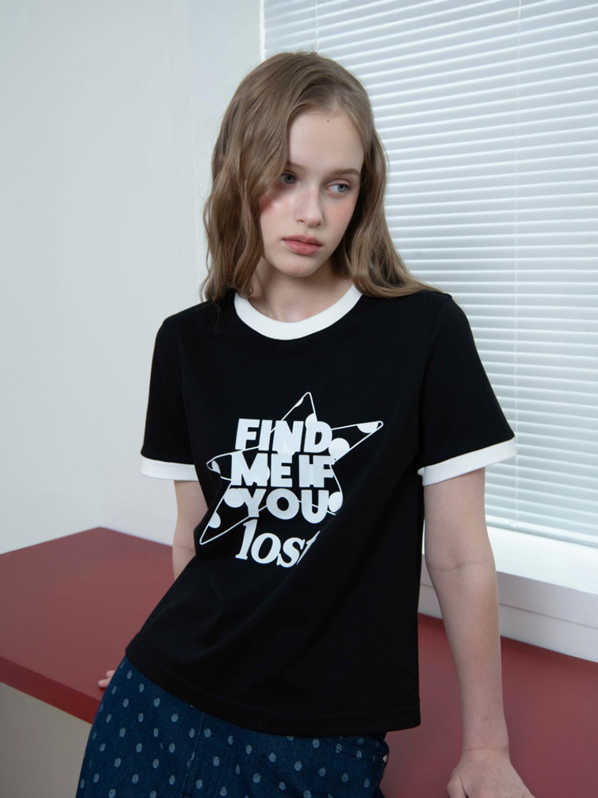 오피쉬(OAFISH) FIND RINGER T-SHIRT, BLACK