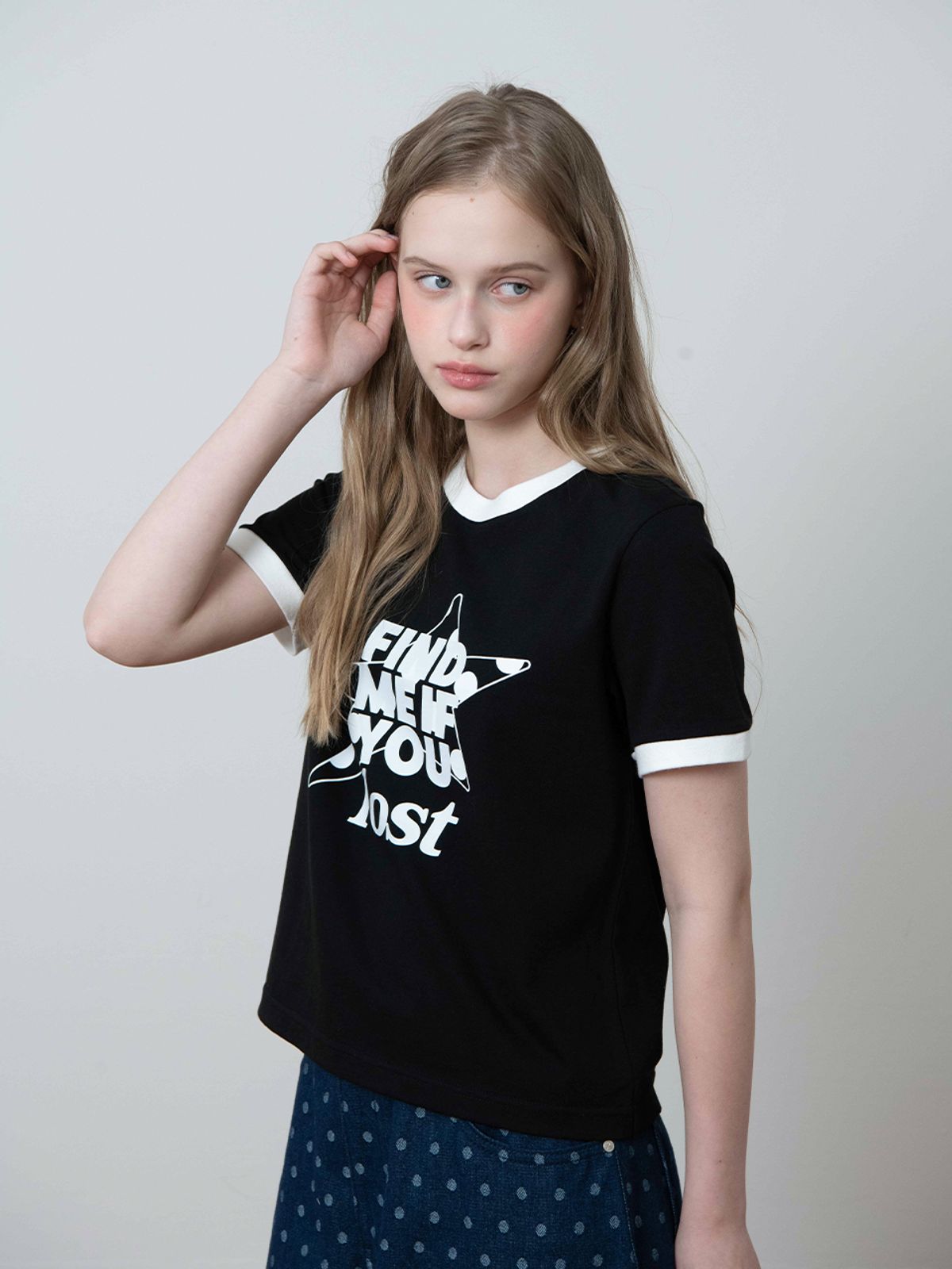 오피쉬(OAFISH) FIND RINGER T-SHIRT, BLACK