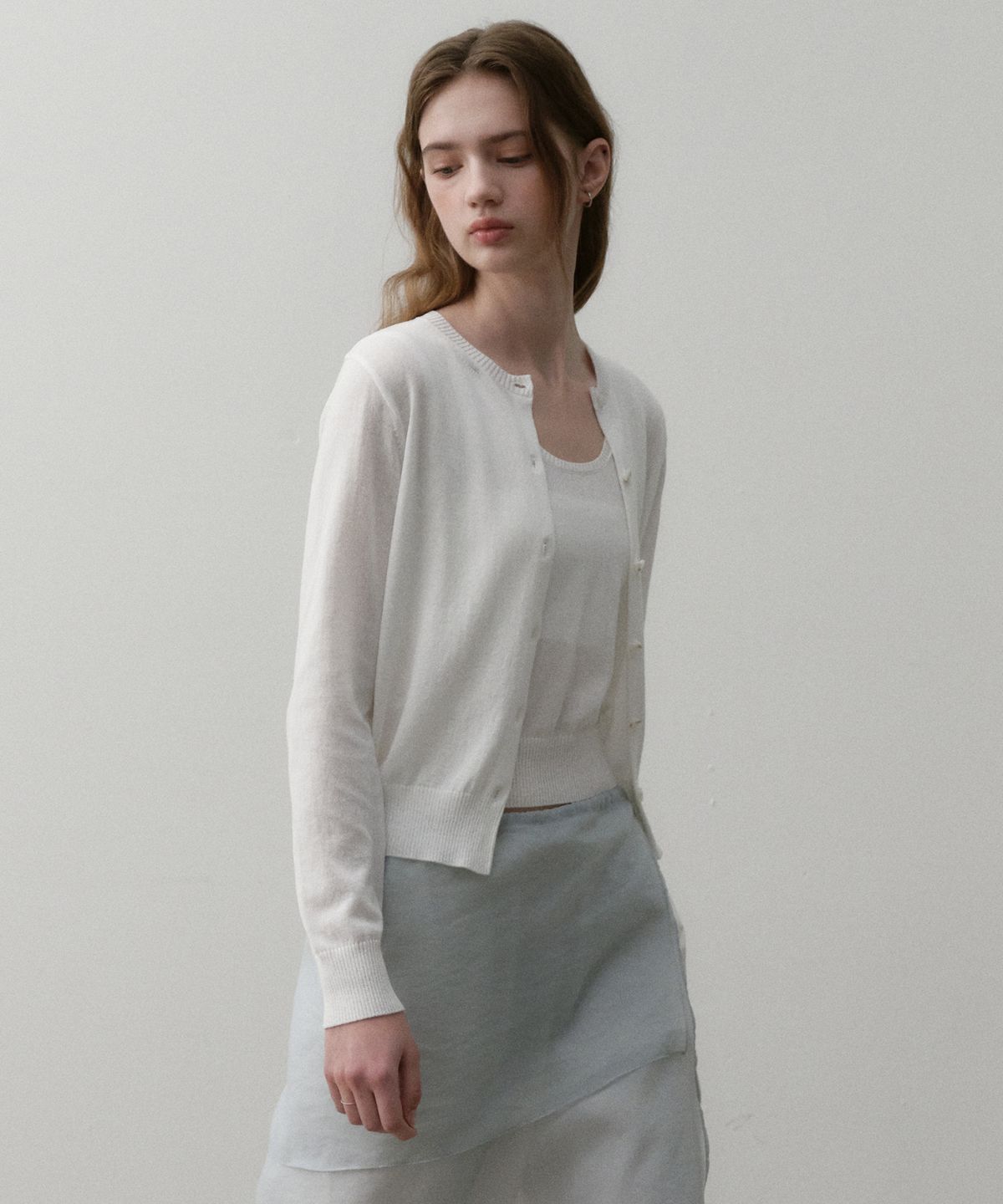 오스트카카(OSTKAKA) 코튼 블랜디드 썸머 트윈 세트 아이보리