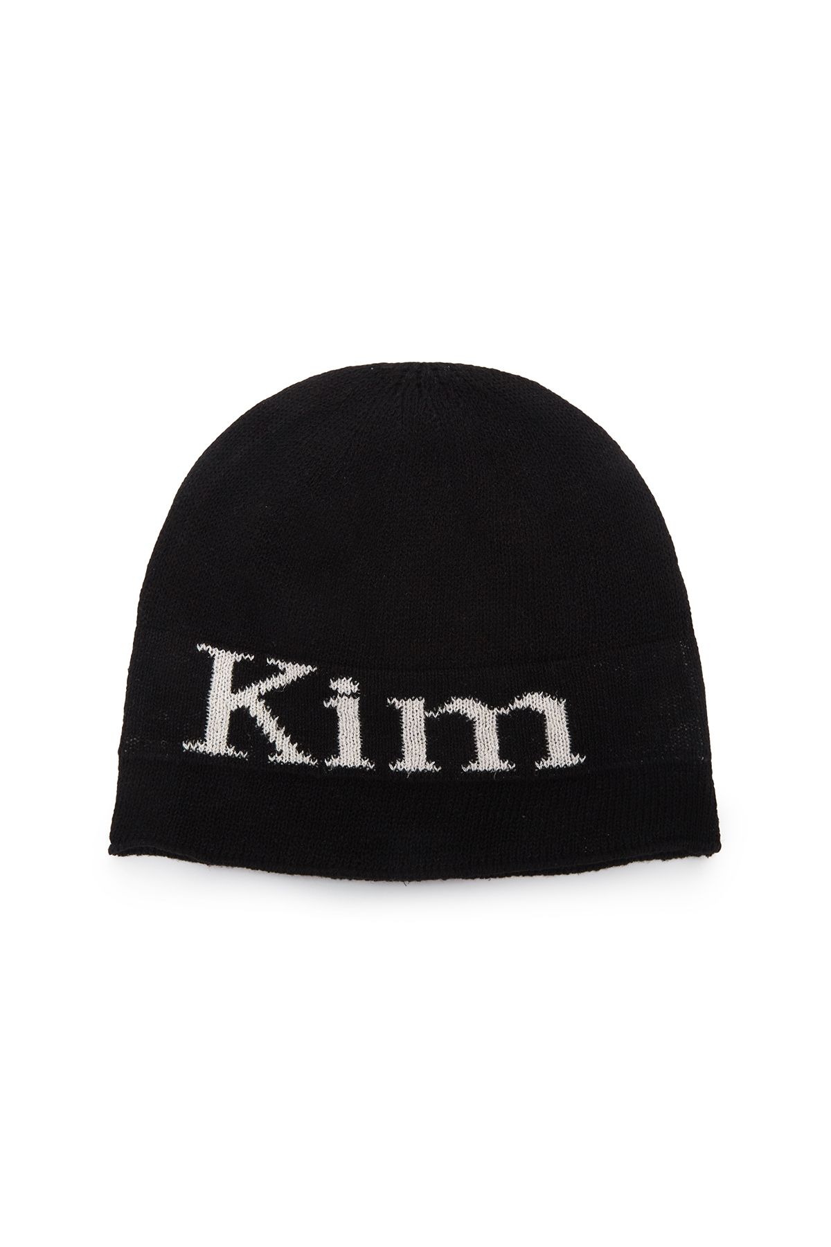 MUSINSA | MATIN KIM LOGO LINEN SHORT BEANIE IN BLACK