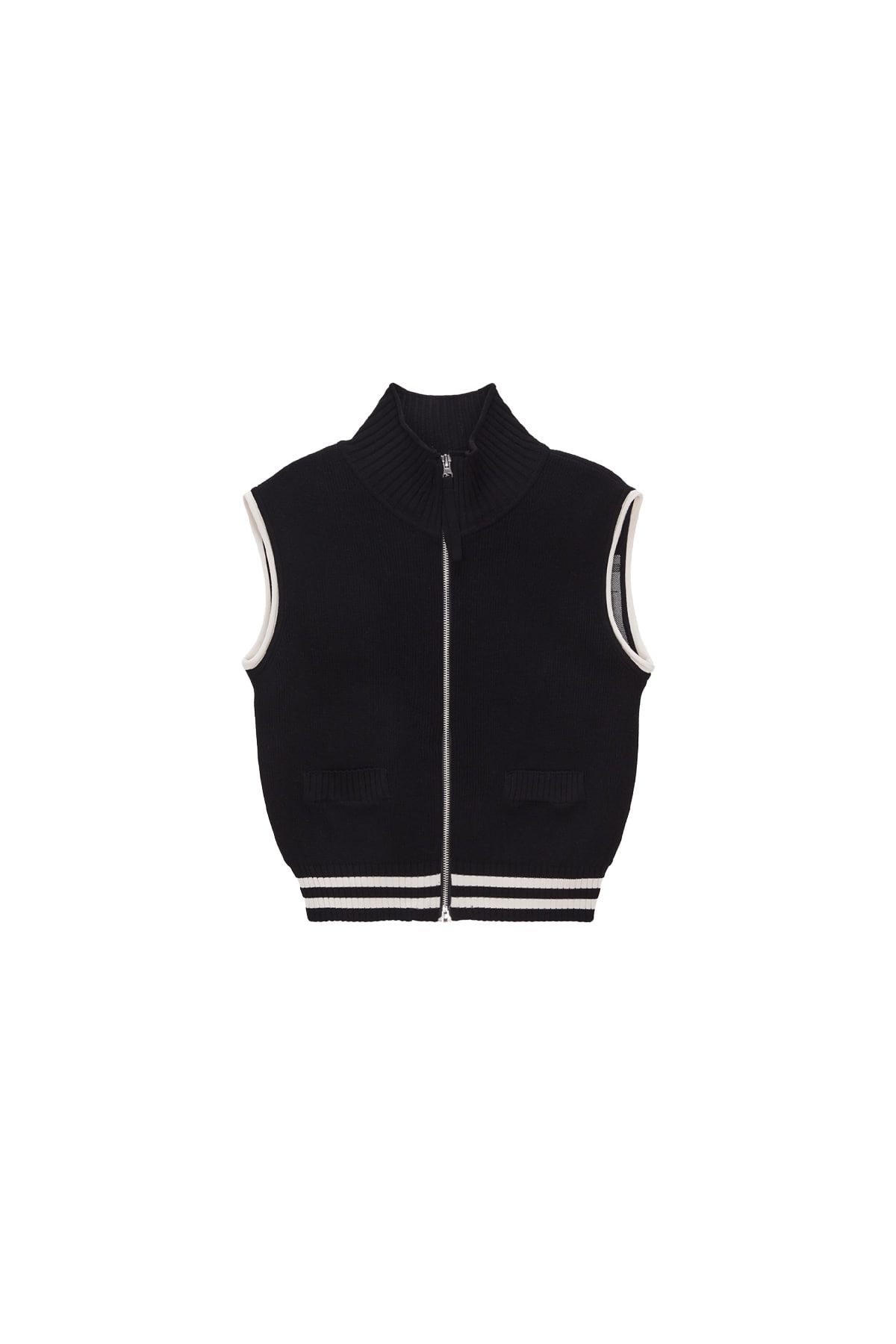 MATIN KIM SPELL POINT STRIPE KNIT VEST IN IVORY – SeoulSeoul