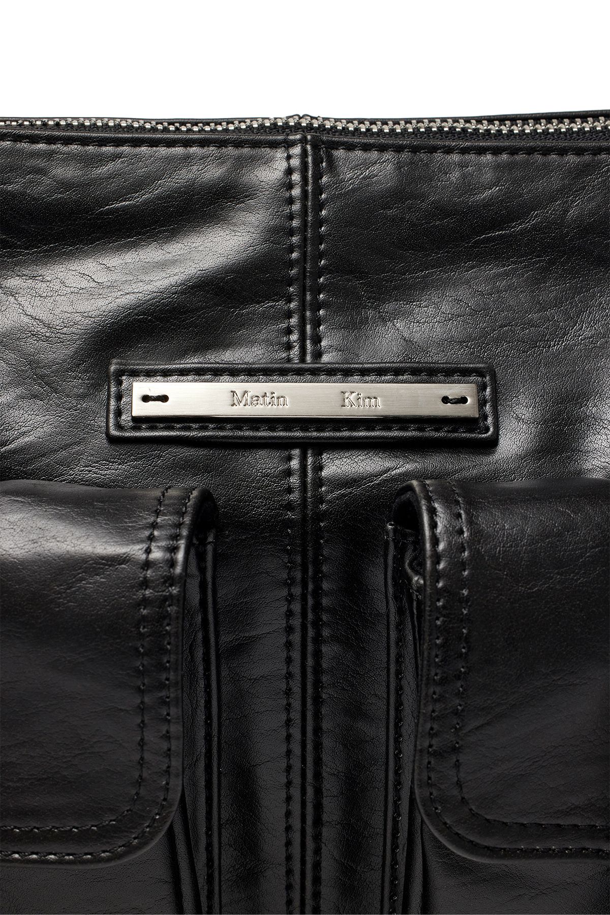 MUSINSA | MATIN KIM DOUBLE POCKET SHOULDER BAG IN BLACK