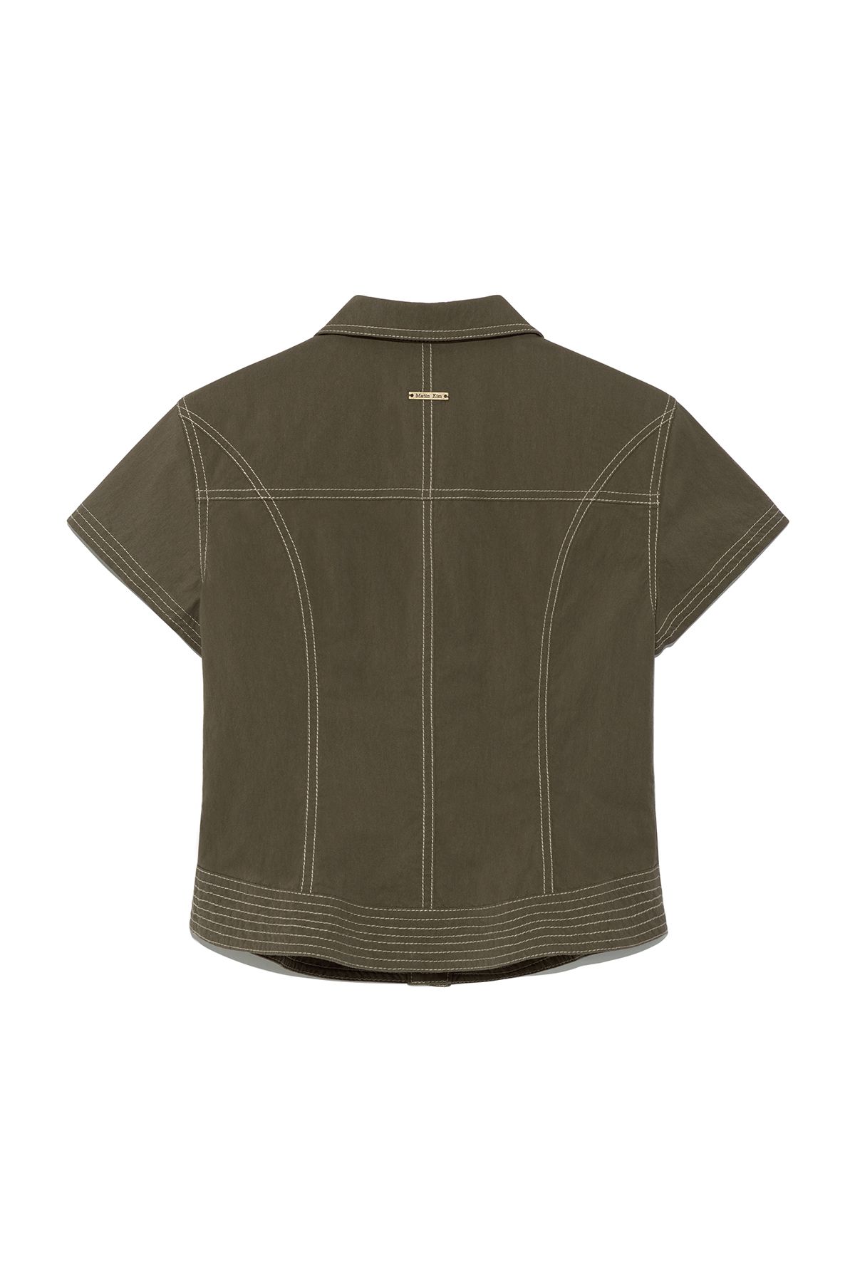 Matin Kim☆STITCH POINT SLIM SHIRKET STITCH POINT SLIM SHIRKET IN LIGHT BEIGE – Matin Kim