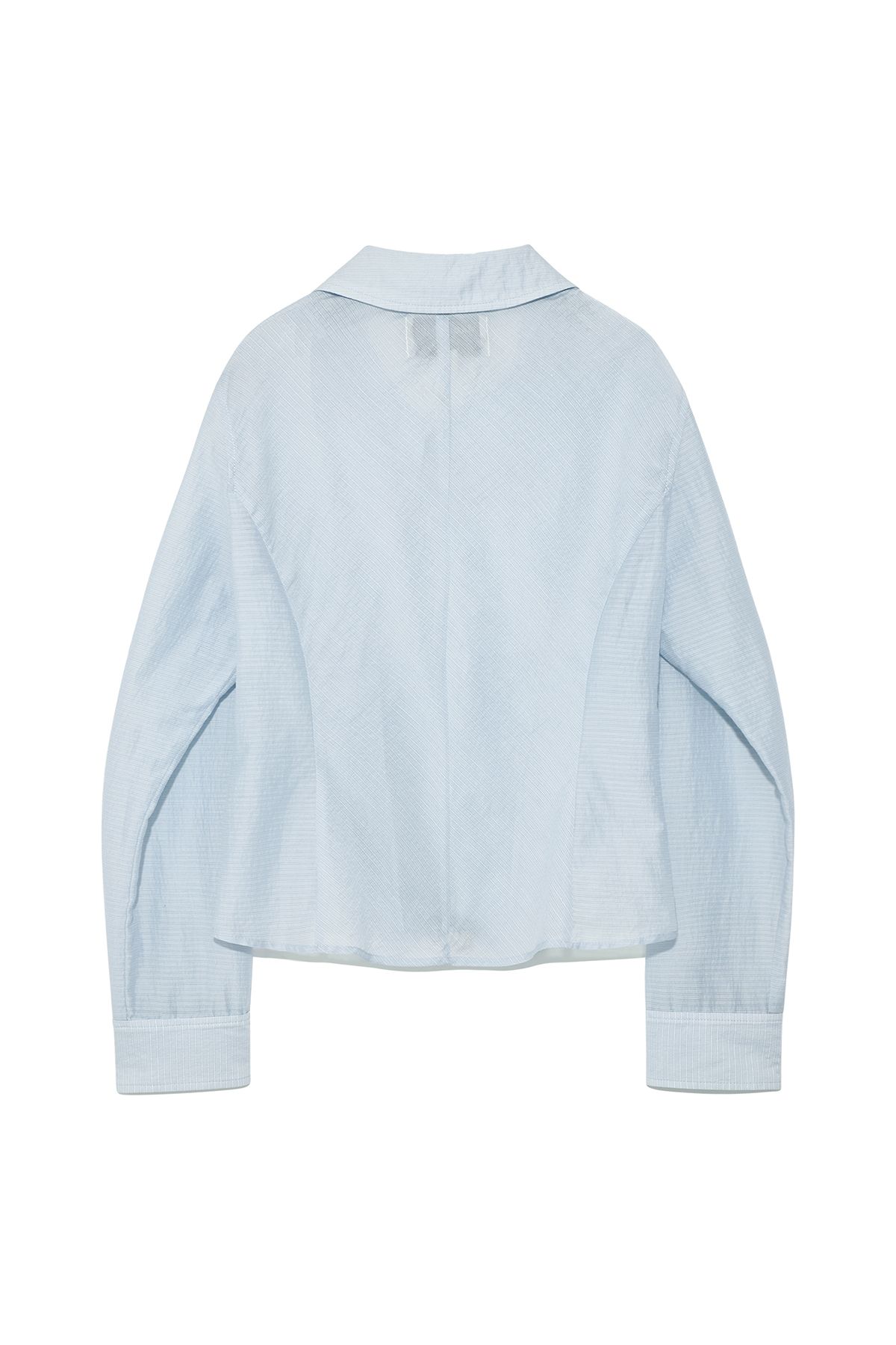 MUSINSA公式 | MATIN KIM UNBALANCE BUTTON POINT SHIRT IN LIGHT BLUE