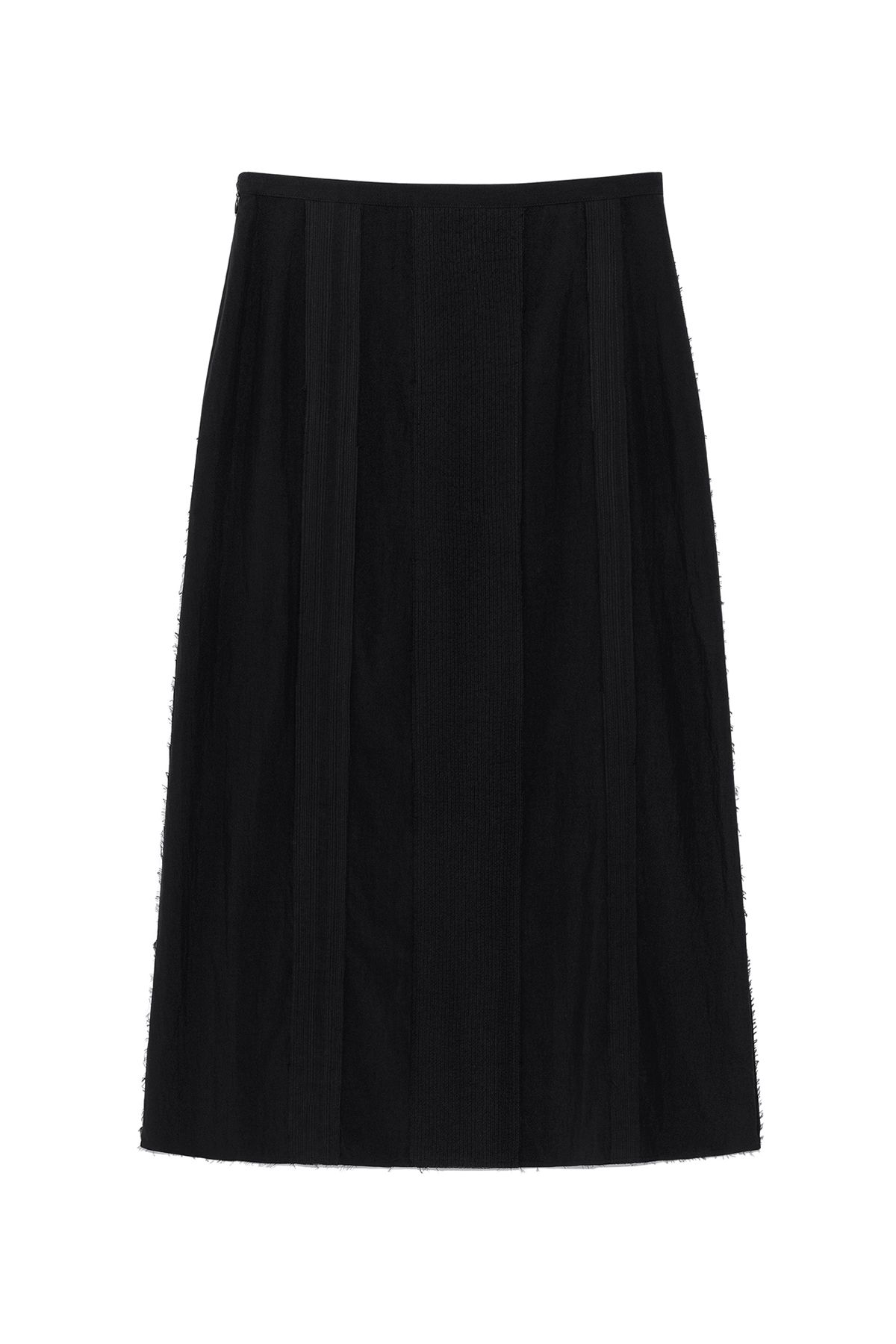MUSINSA | MATIN KIM HOOK AND EYE STRING LONG SKIRT IN BLACK