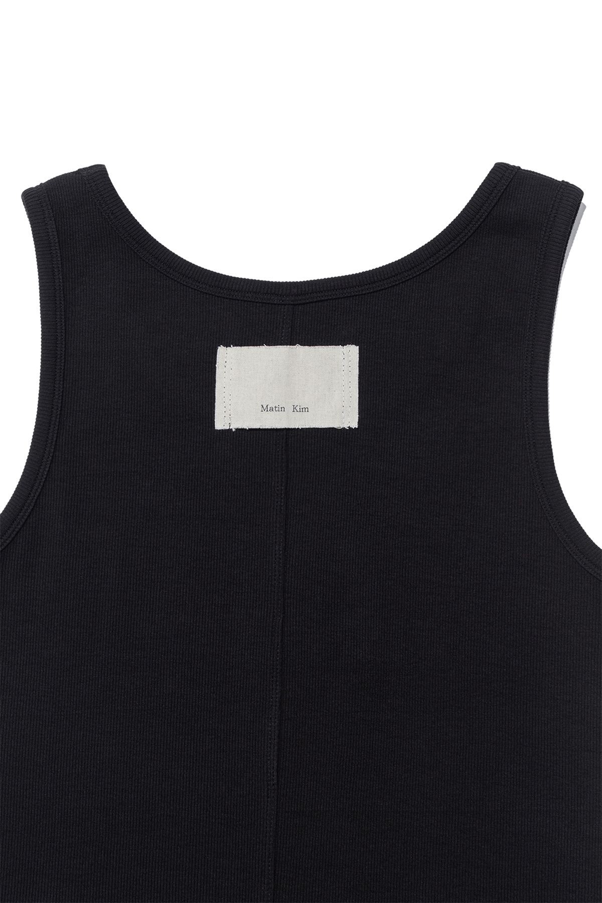 MUSINSA | MATIN KIM LOGO APPLIQUE SLIM TANK TOP IN BLACK