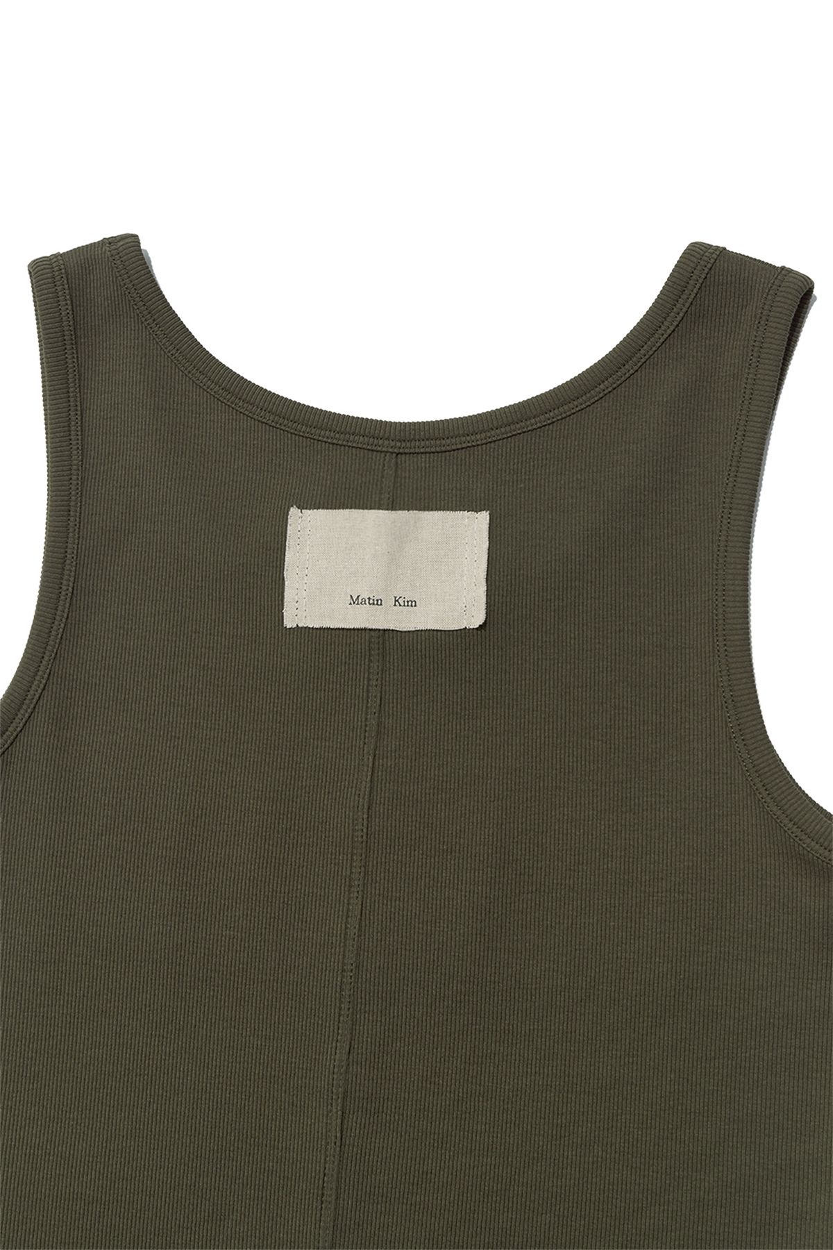 MUSINSA | MATIN KIM LOGO APPLIQUE SLIM TANK TOP IN KHAKI