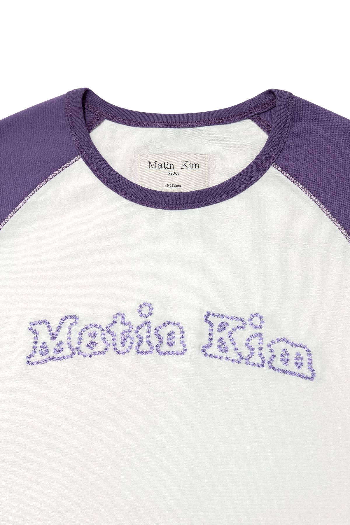 ◆正規品◆MATIN KIM FLOWER STITCH RAGLAN LOGO TOP◆関税込◆ MUSINSA公式 | MATIN KIM FLOWER STITCH RAGLAN LOGO TOP IN PURPLE