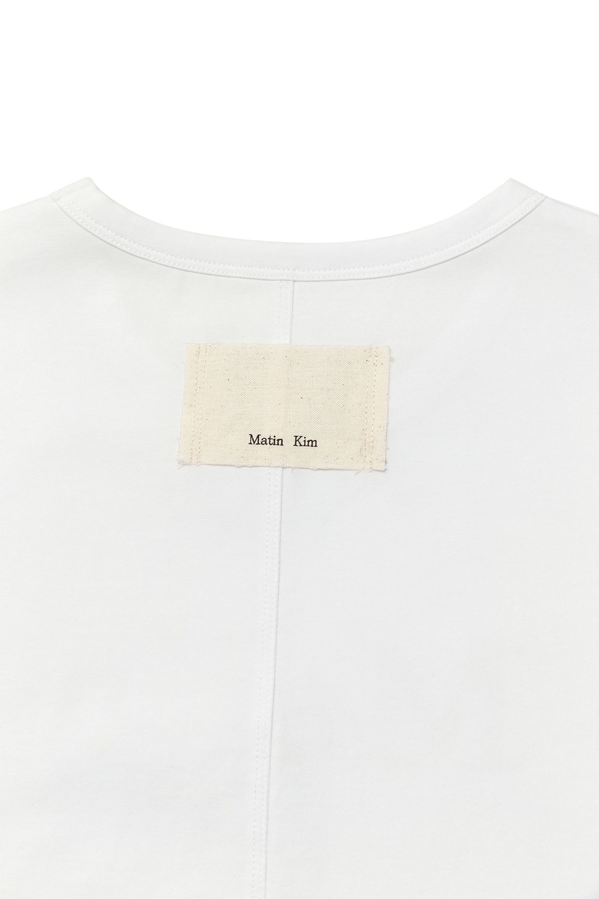 MUSINSA | MATIN KIM STITCH PRINTING DETAIL CROP TOP IN WHITE