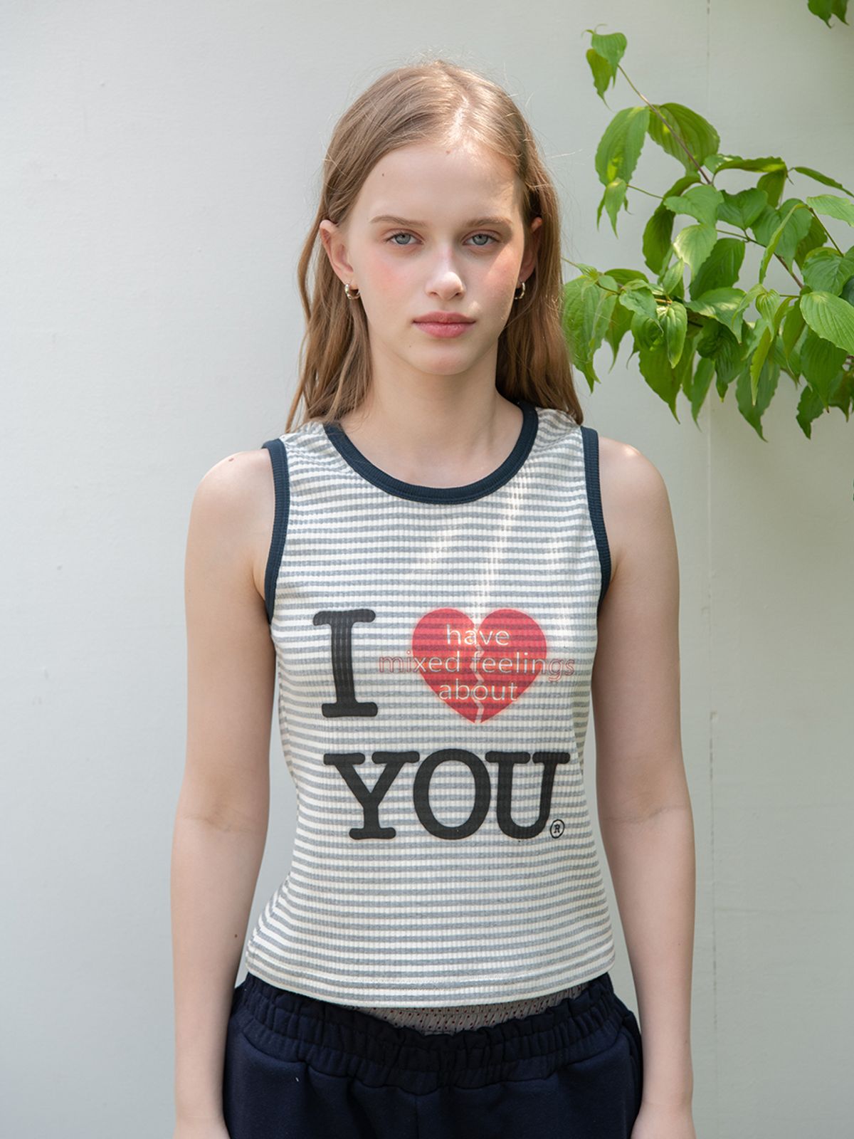 오피쉬(OAFISH) STRIPE I HAVE SLEEVELESS, GRAY