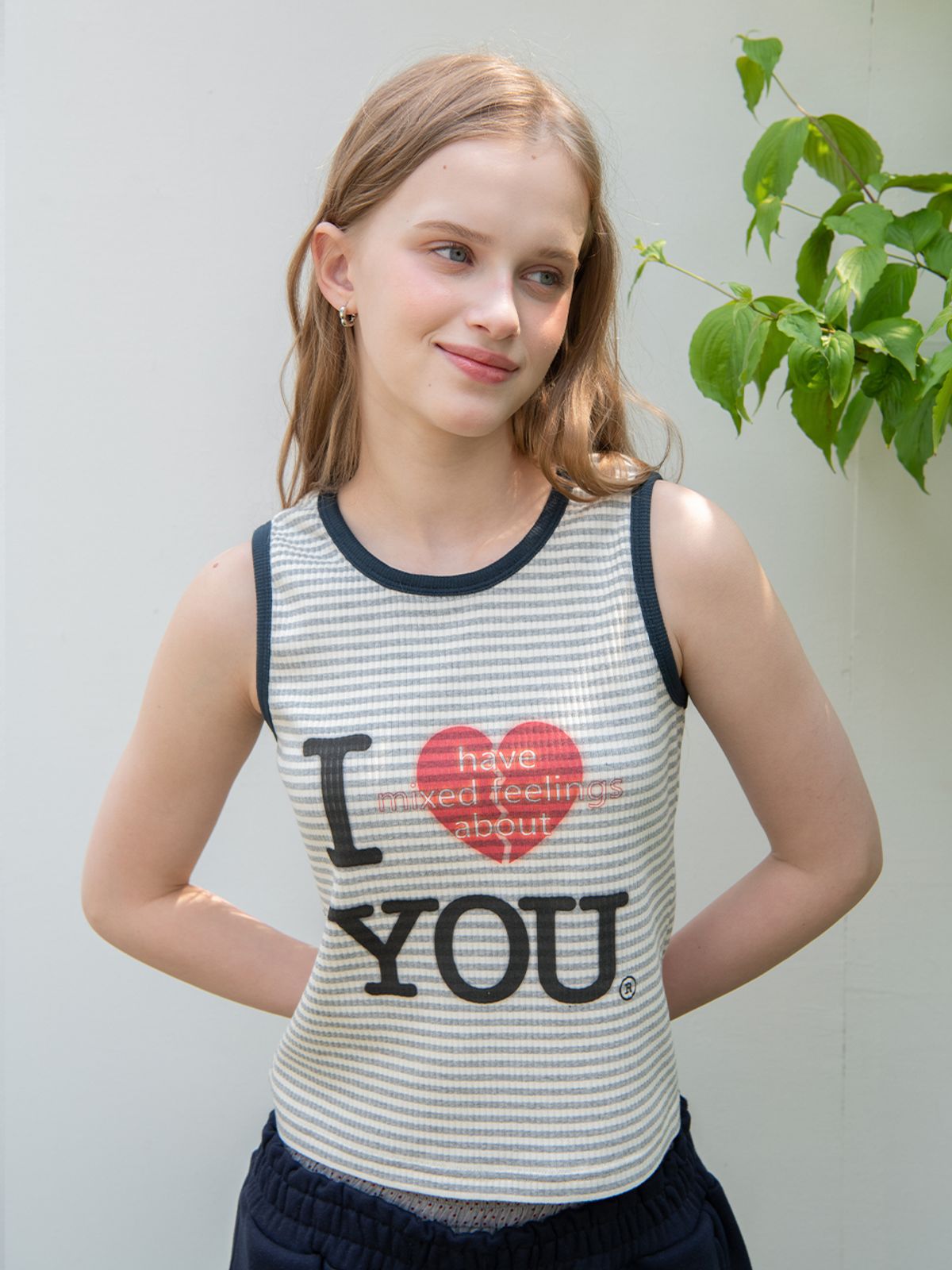 오피쉬(OAFISH) STRIPE I HAVE SLEEVELESS, GRAY