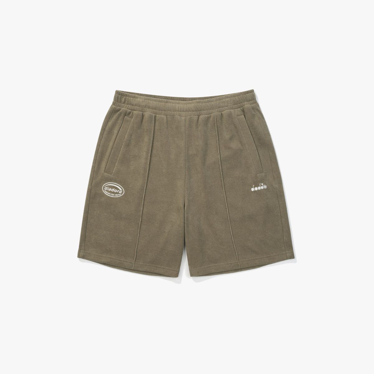 디아도라(diadora) 테리 4부 하프팬츠 KHAKI