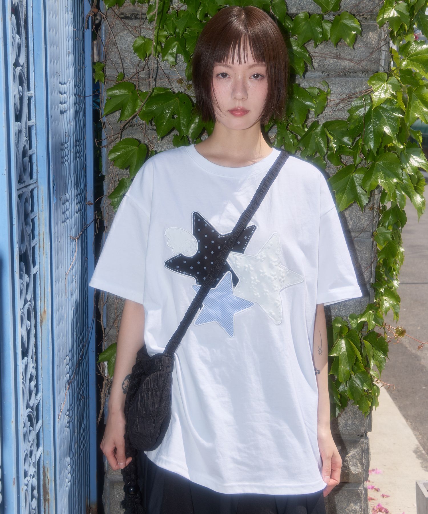 MUSINSA公式 | FANCY CLUB MIX STAR ANGEL PATCH T (WHITE) F25QB117
