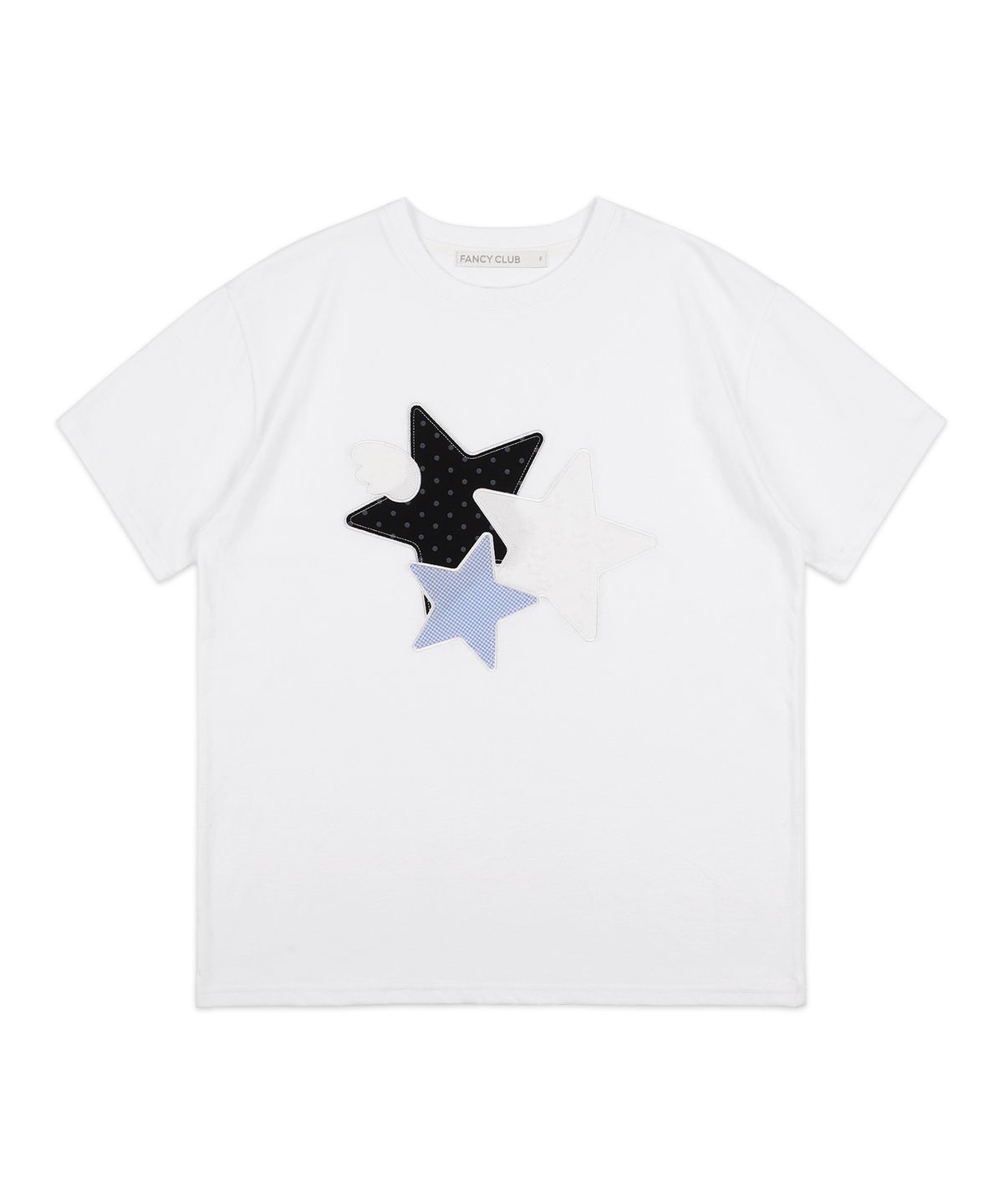 팬시클럽(FANCY CLUB) 믹스 스타 엔젤 패치 티 (WHITE) F25QB117