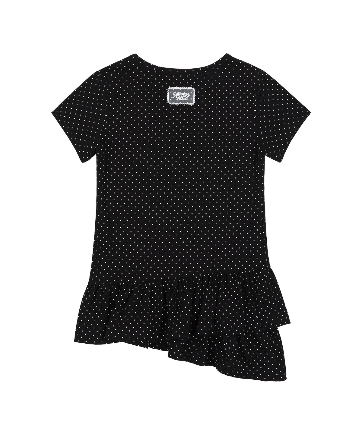 팬시클럽(FANCY CLUB) 프릴 레이어드 도트 티 (BLACK) F25QB128