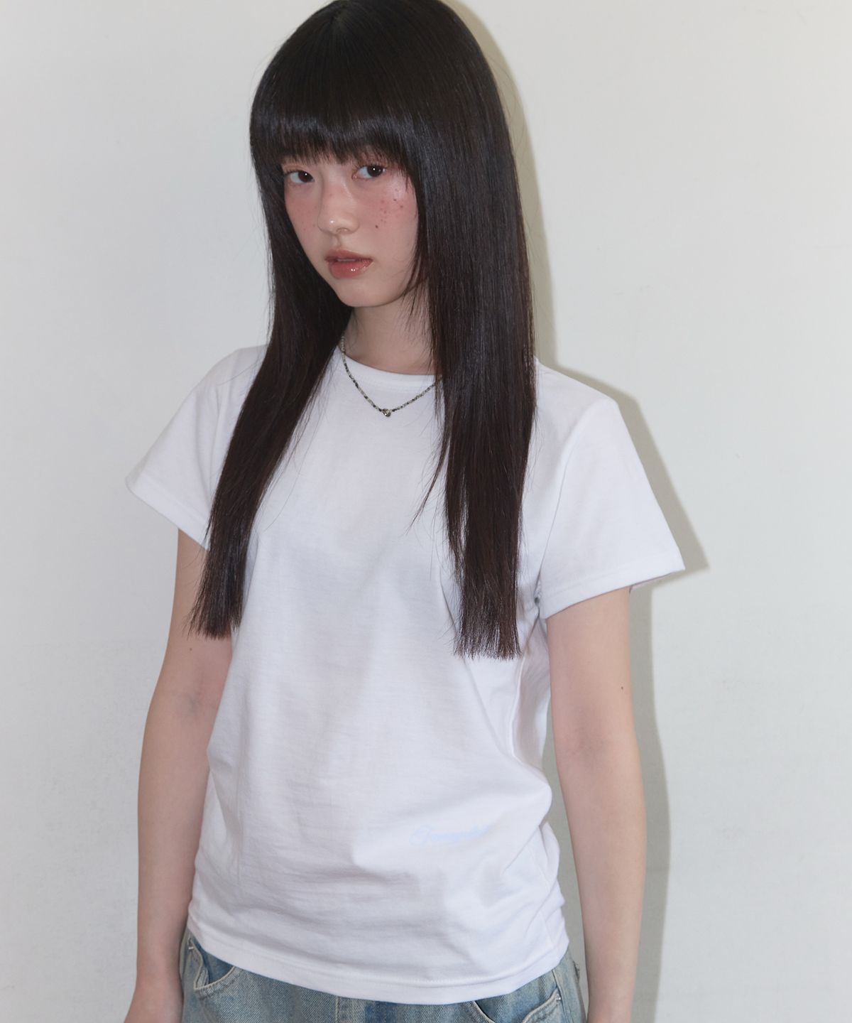 팬시클럽(FANCY CLUB) 리버스 오브 헤븐 크롭 티 (BLUE) F25QB135