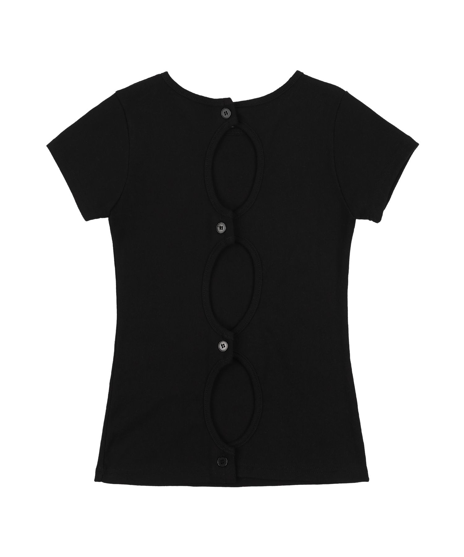 ★FANCYCLUB★BACK SLIT BUTTON TEE (BLACK)★正規品/直送料込 MUSINSA公式 | FANCY CLUB Back Slit Button Tee (BLACK) F25QB126