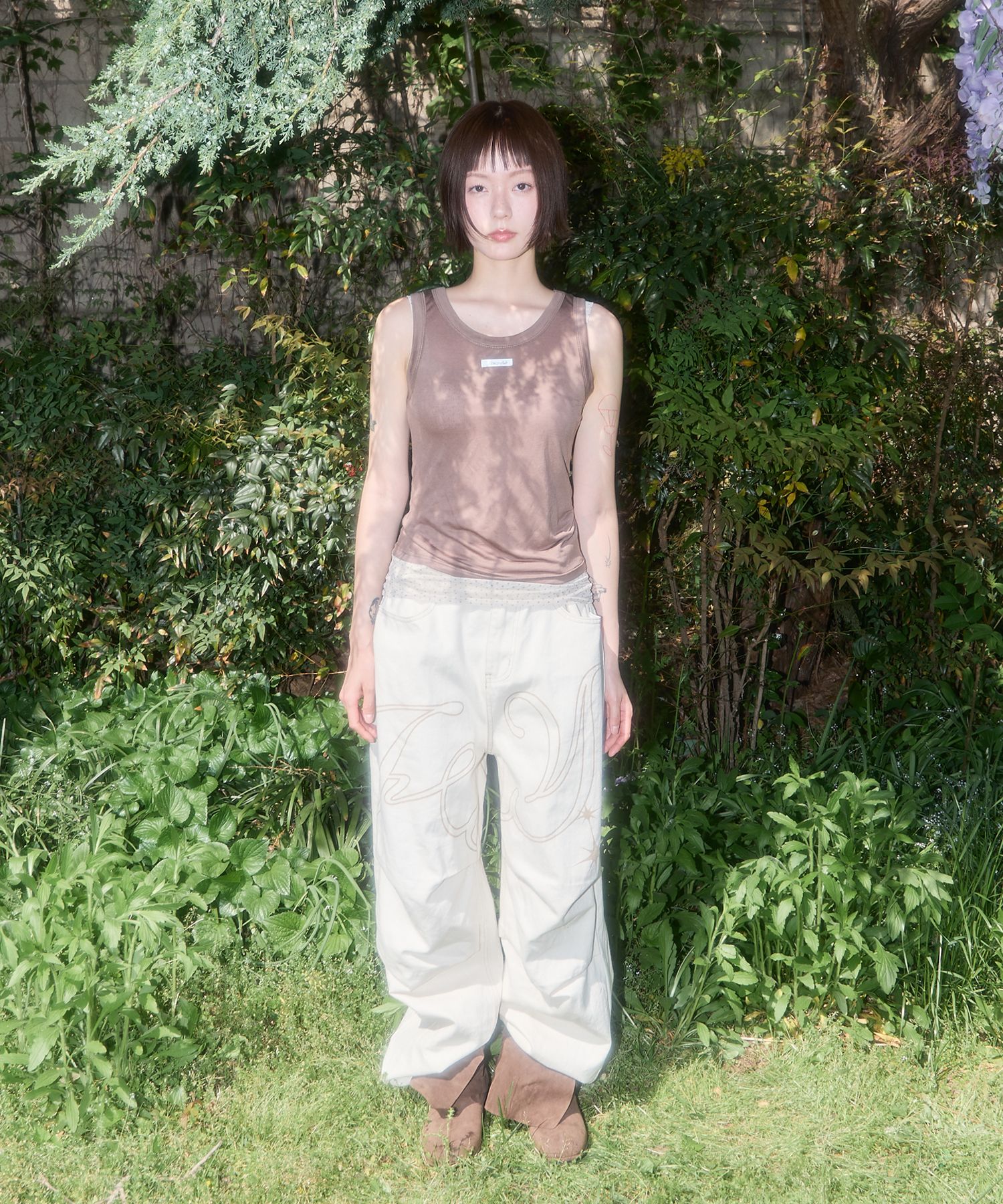 タンクトップ ノースリーブ FANCY CLUB/ファンシークラブ 3-Way Dot Mesh Layered Sleeveless タンクトップ FANCY CLUB/ファンシークラブ 3-Way Dot Mesh Layered