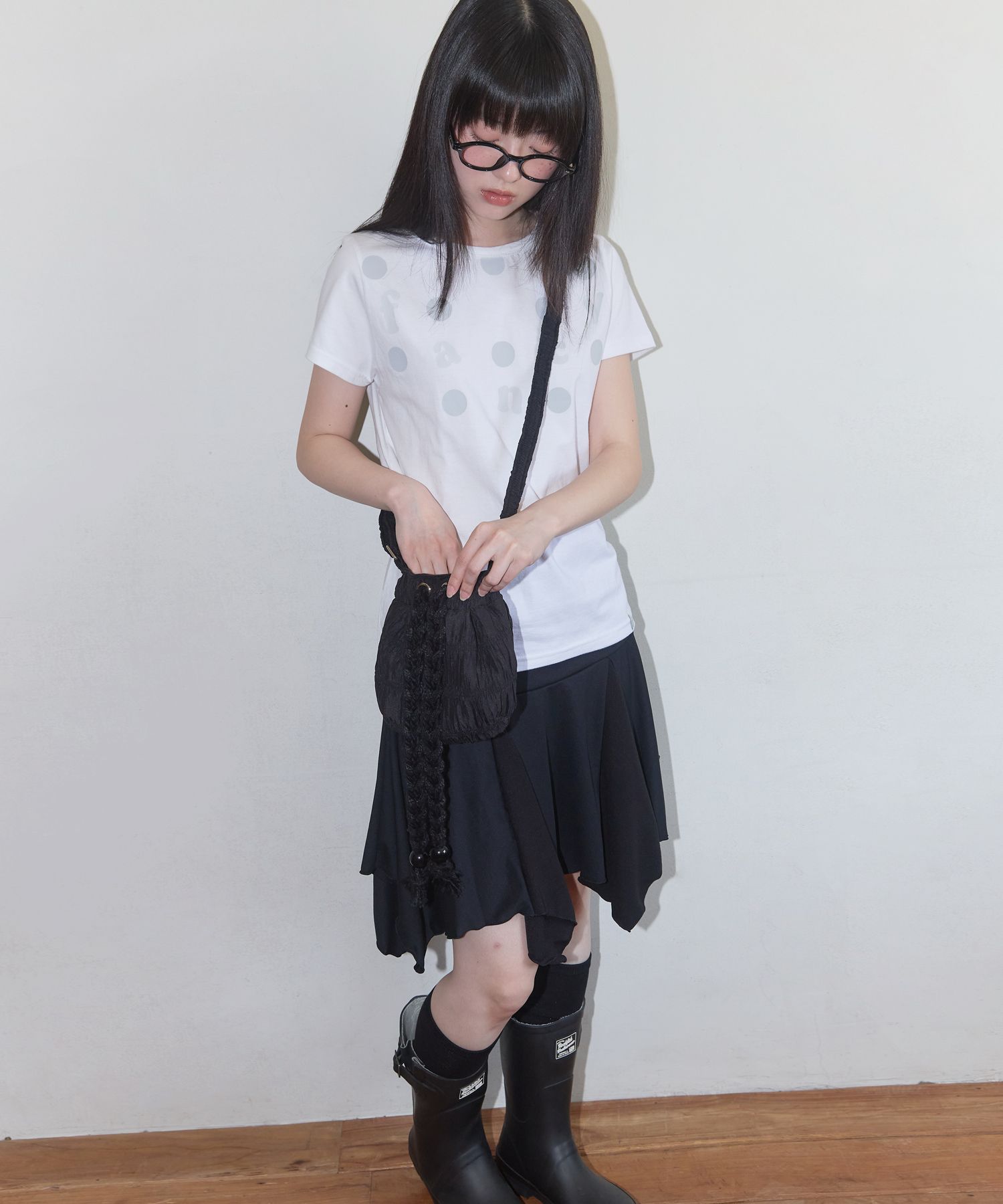MUSINSA | FANCY CLUB Rope String Mini Crossbody Bag (BLACK